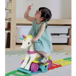 Rollplay Rainbow Unicorn Train/Rocker 2 in 1 2