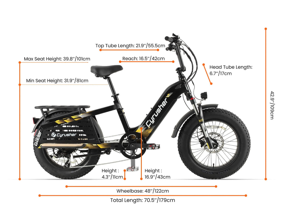 Cyrusher Glider Cargo Electric Bike dimensions