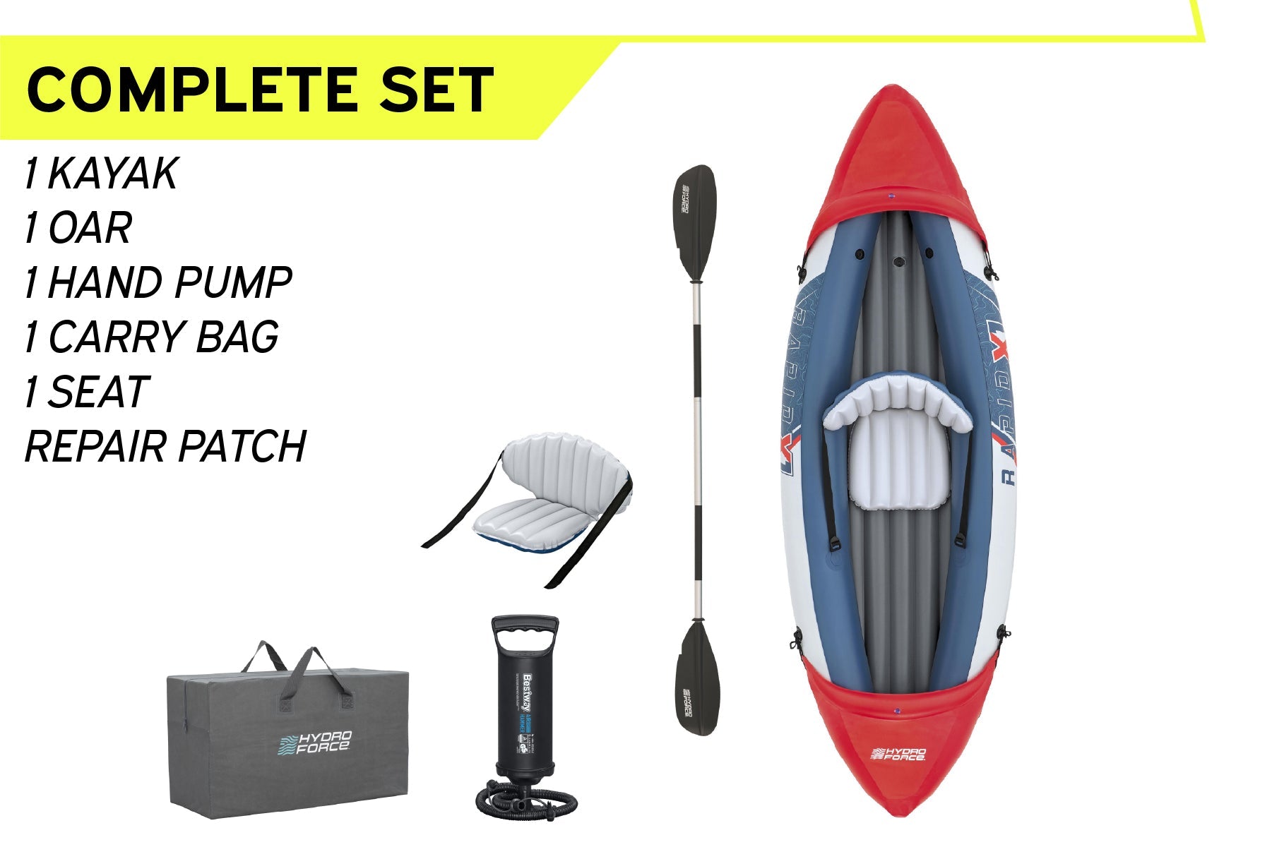 Bestway Hydro-Force Rapid X1 1 Person Inflatable Kayak Set - inflatable kayak lifestyle image