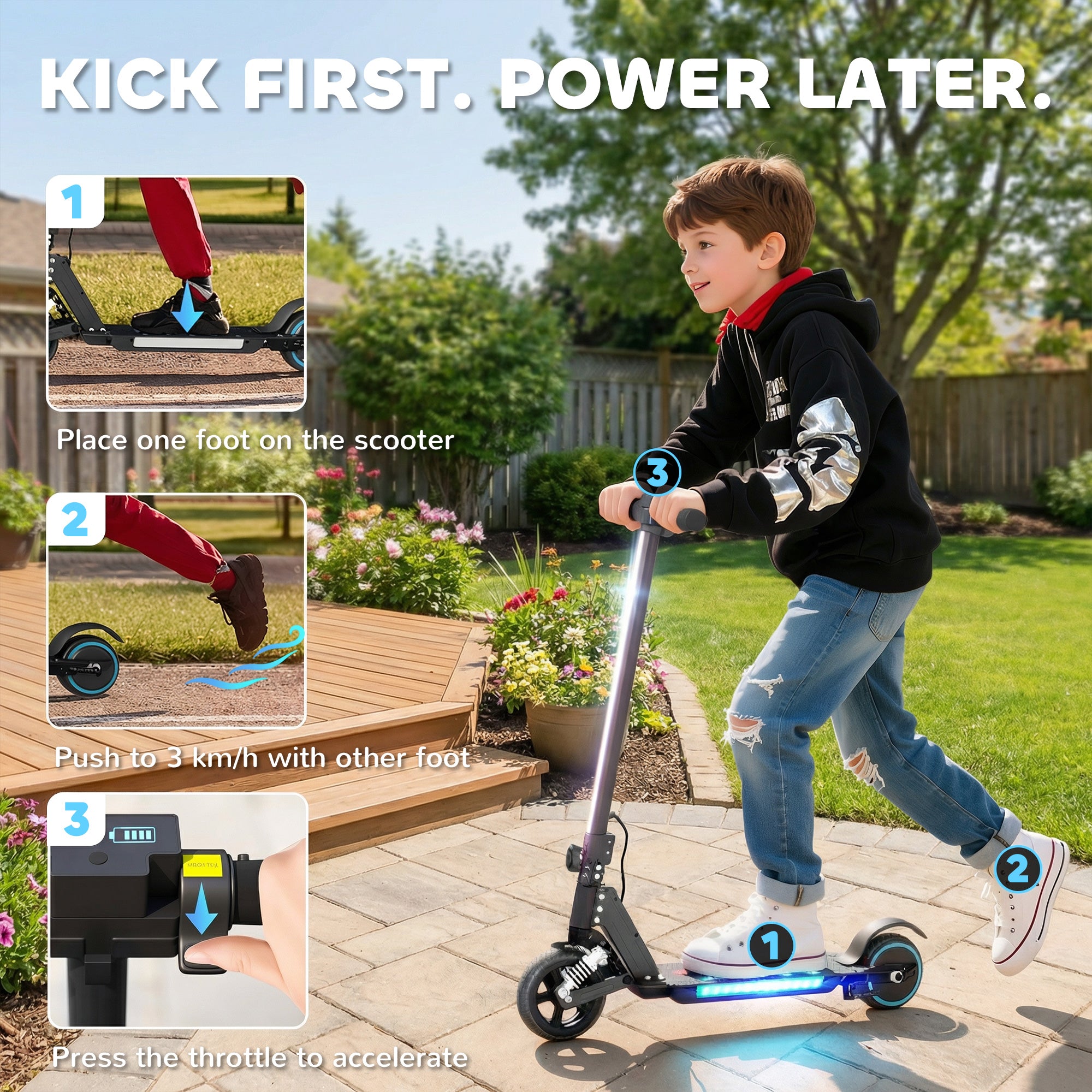 SPORTNOW Kids Electric Scooter with Suspension