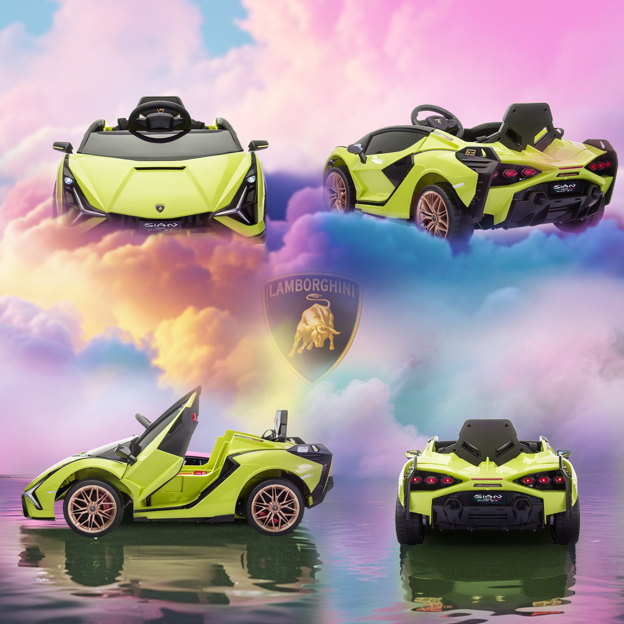 HOMCOM Lamborghini Sian 12V Kids Ride-On Car