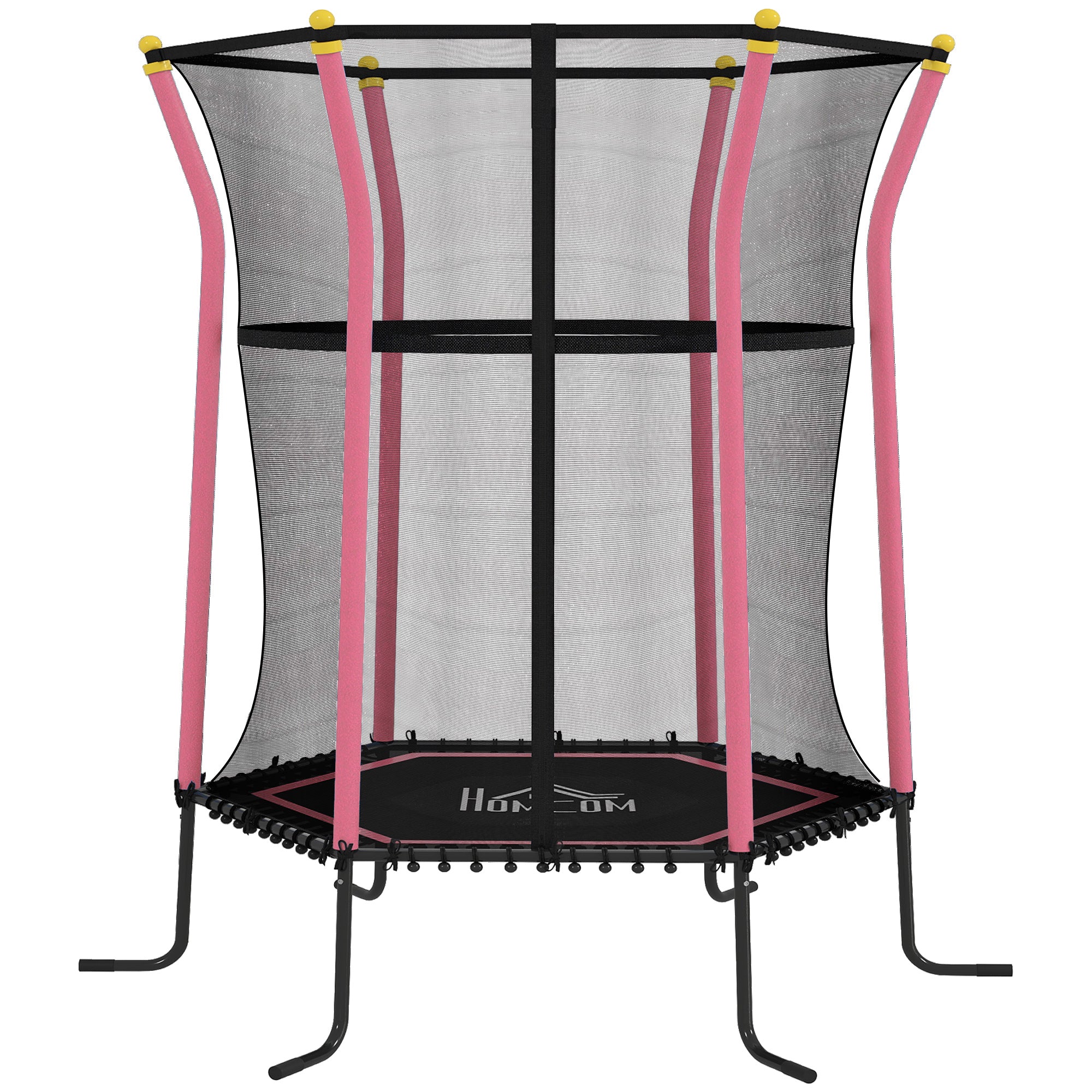 HOMCOM Kids Trampoline Mini Bouncer with Enclosure Safety Net For Ages 3-10 Years 1