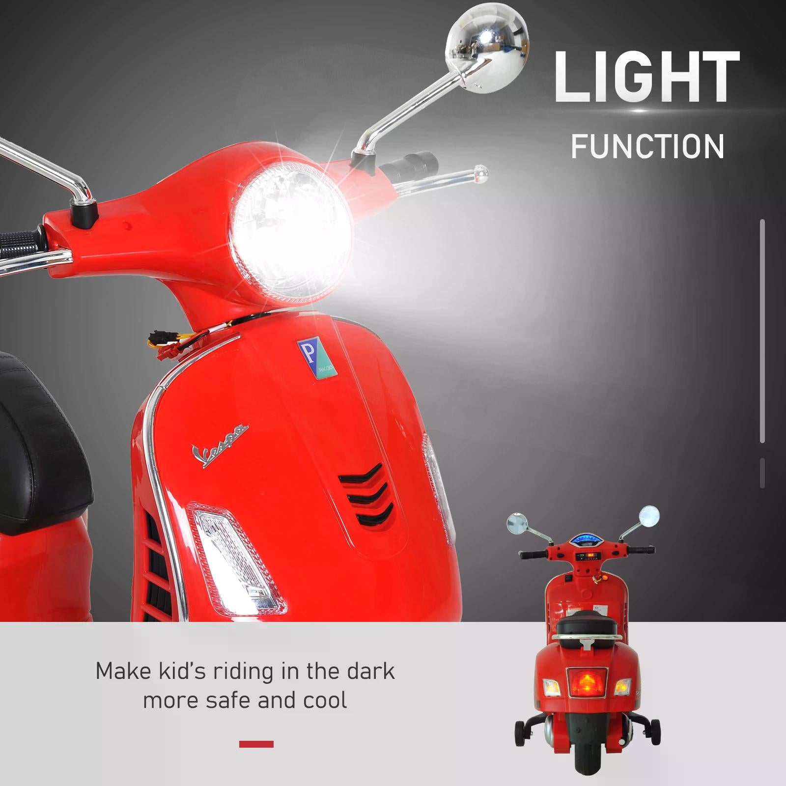 HOMCOM 6V Kids Ride-On Motorbike - Red