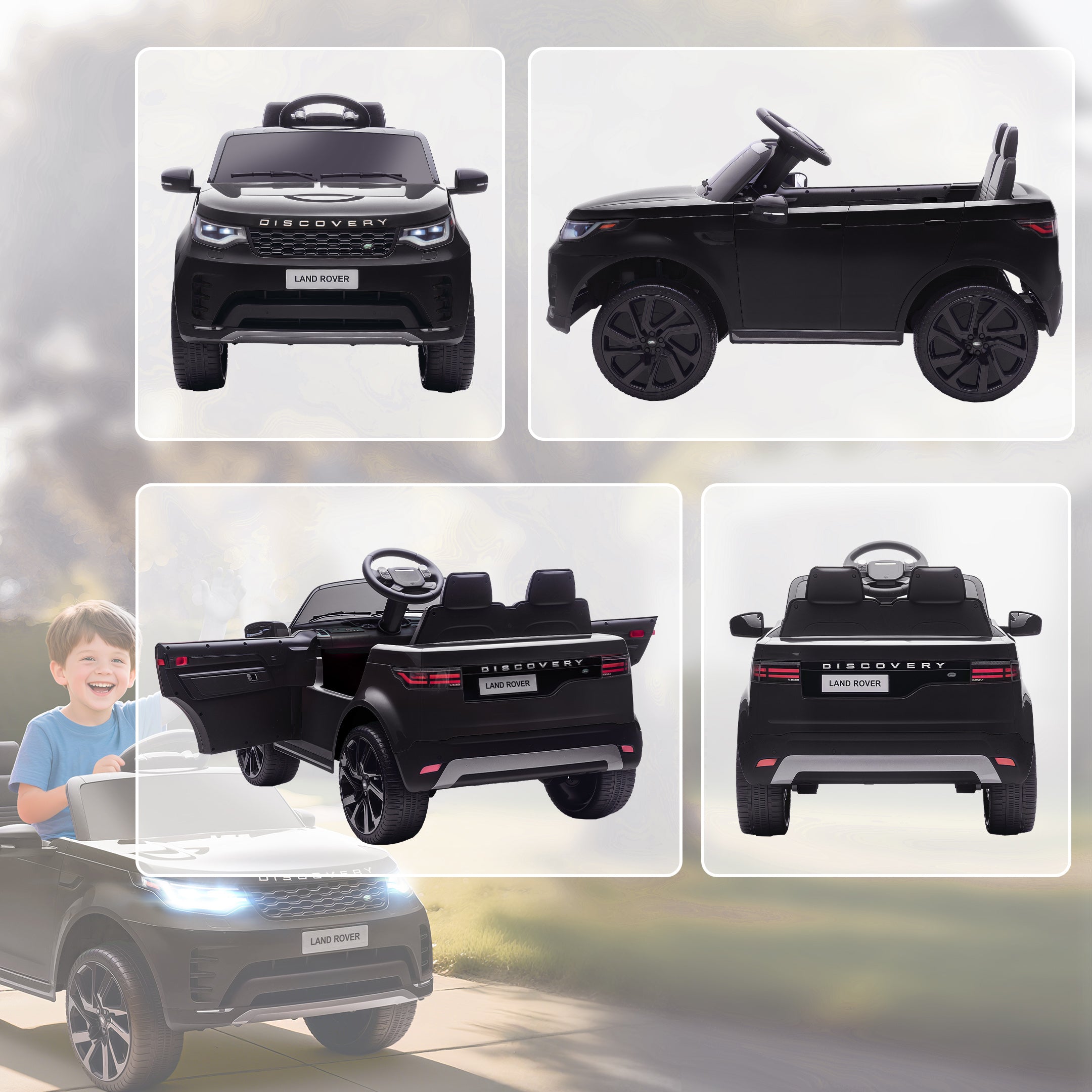 AIYAPLAY Land Rover Discovery 12V Kids Ride-On Car - Black
