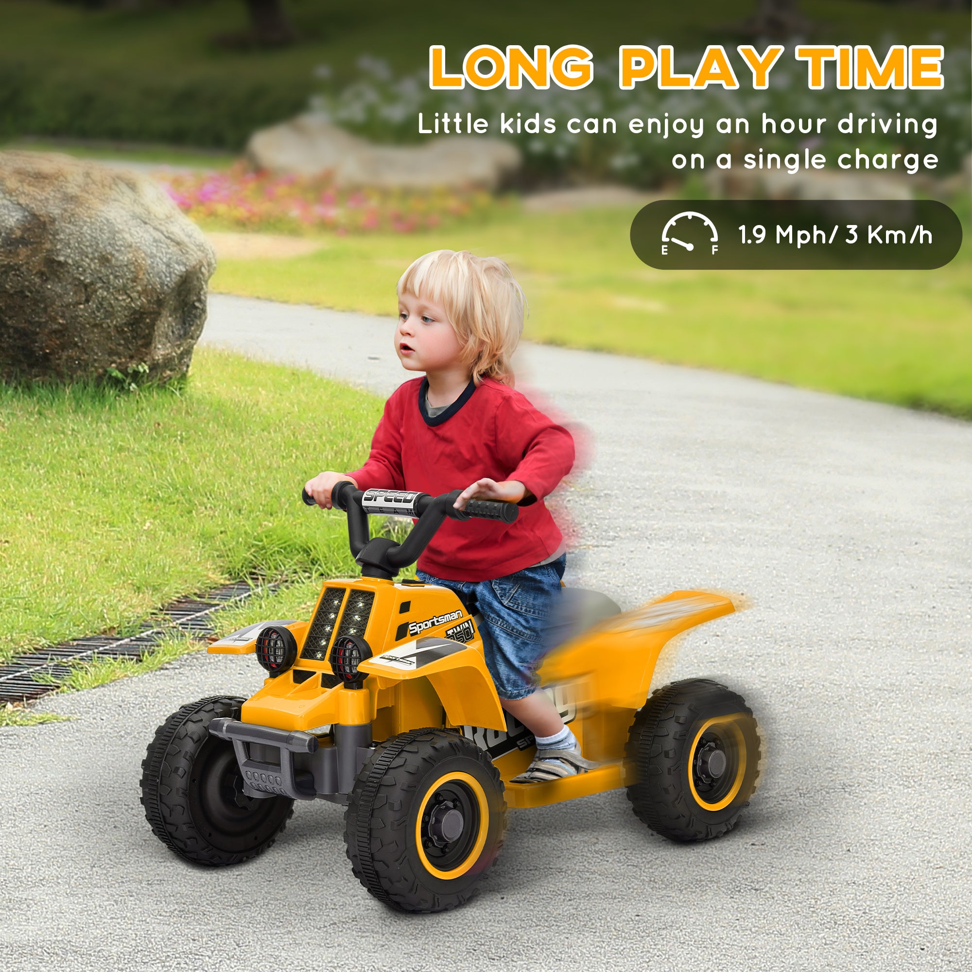 AIYAPLAY 6V Toddler Electric Quad Bike - Black