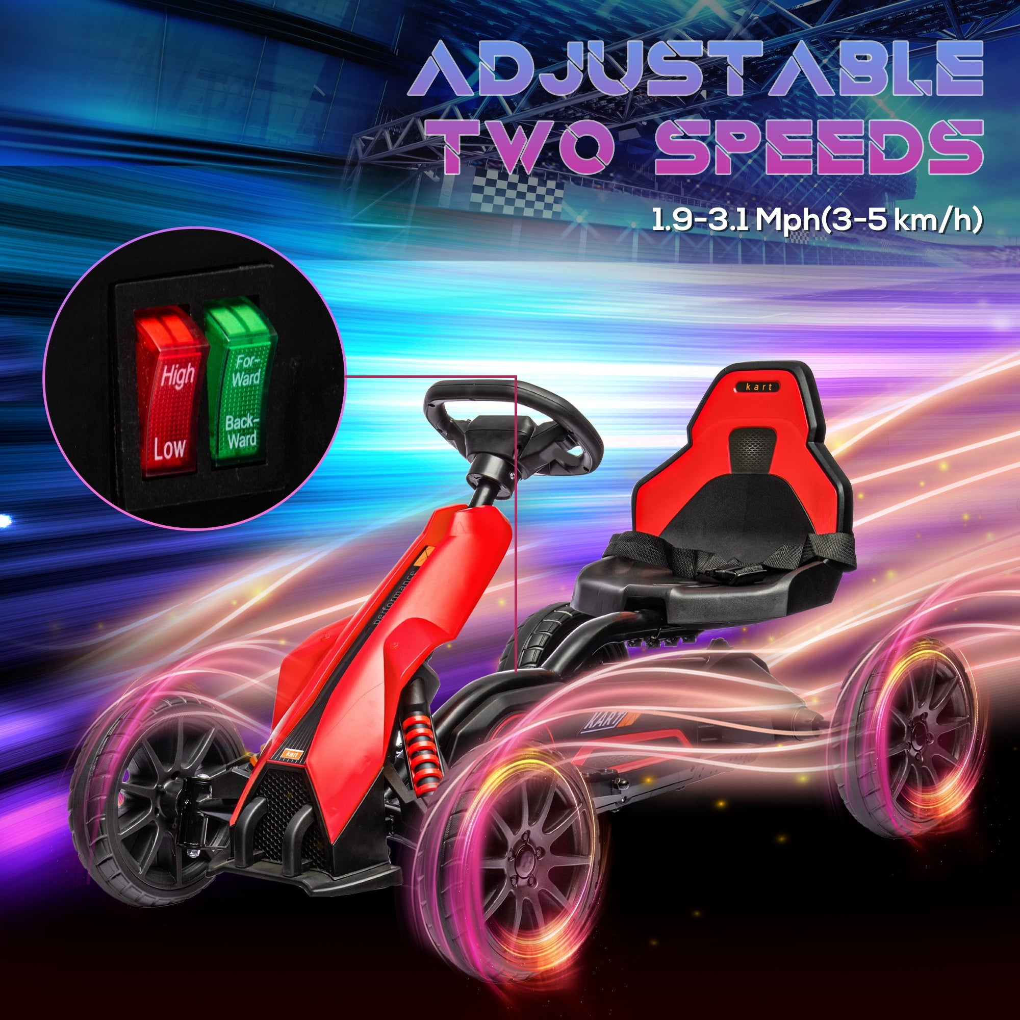 HOMCOM 12V Kids Electric Go-Kart - Pink