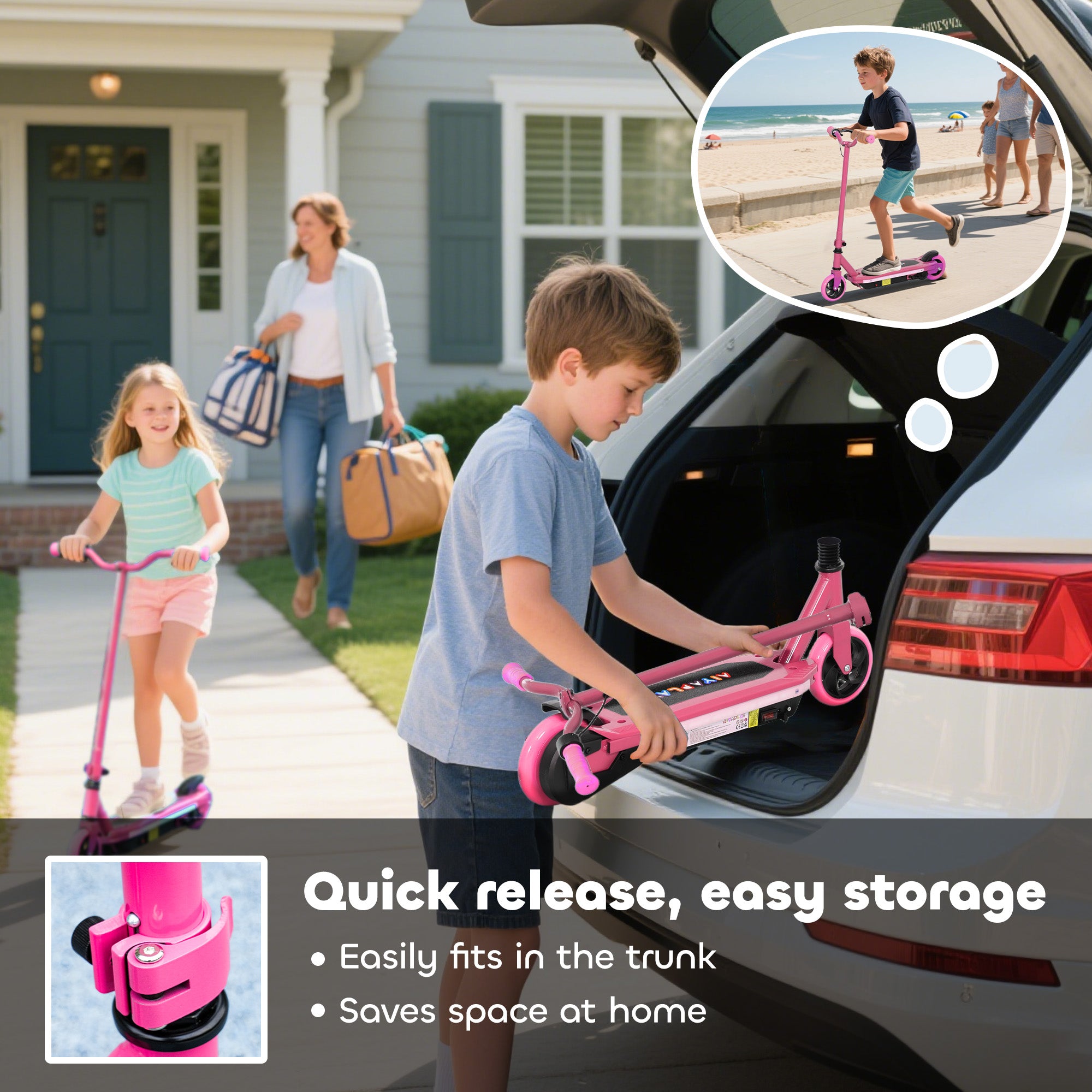 AIYAPLAY Kids Electric Scooter 6-14