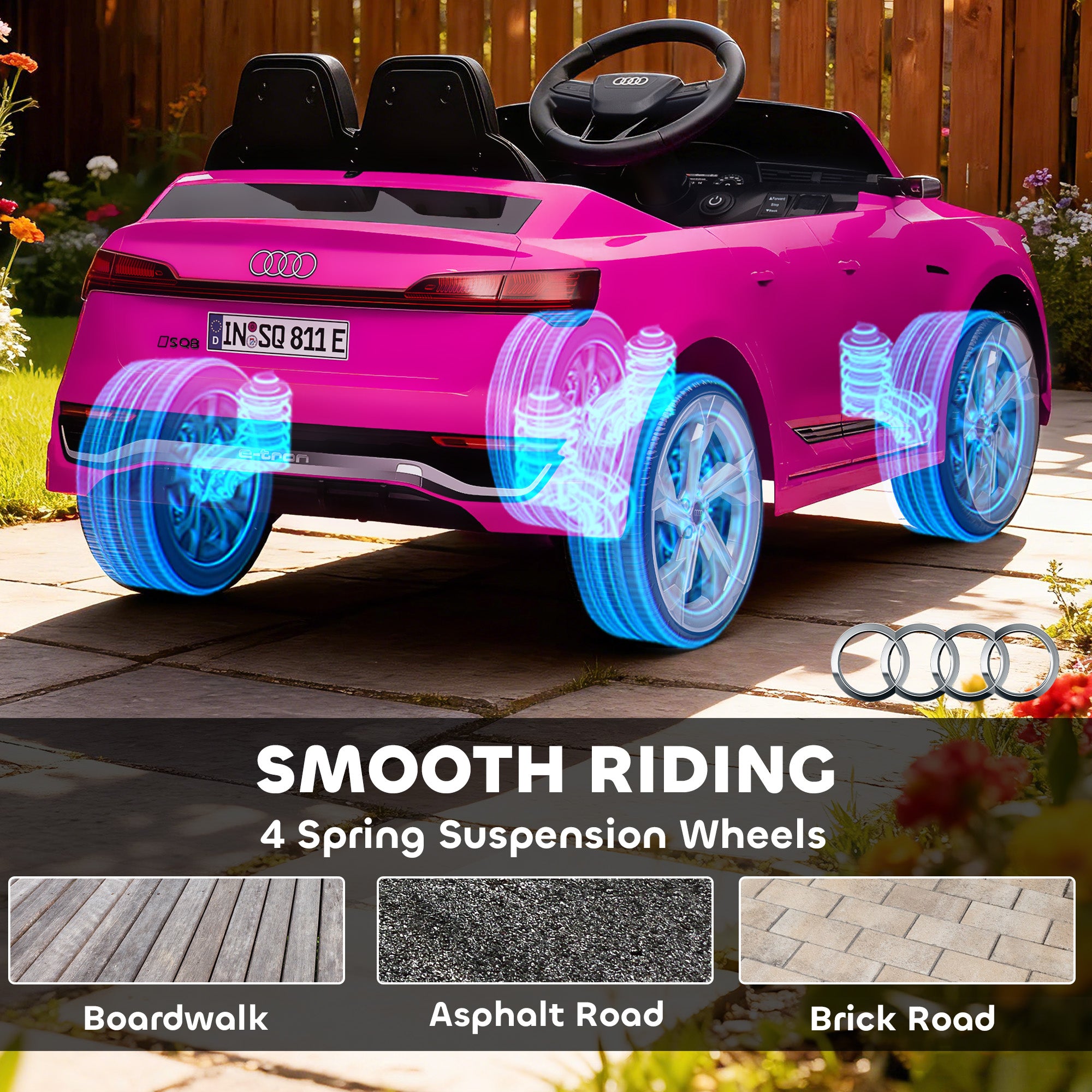 AIYAPLAY Audi Q8 e-tron Sportback 12V Kids Ride-On Car - Pink