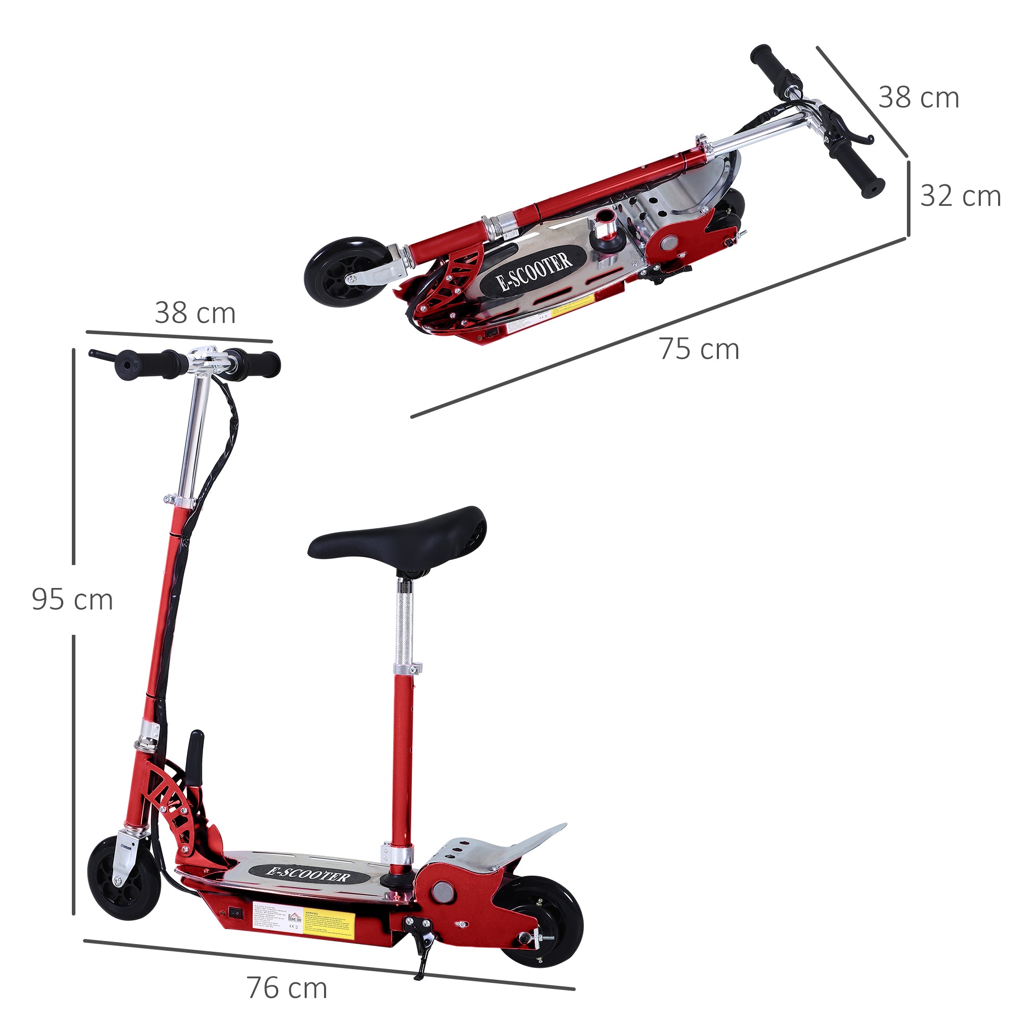 HOMCOM Kids Electric Scooter with Seat