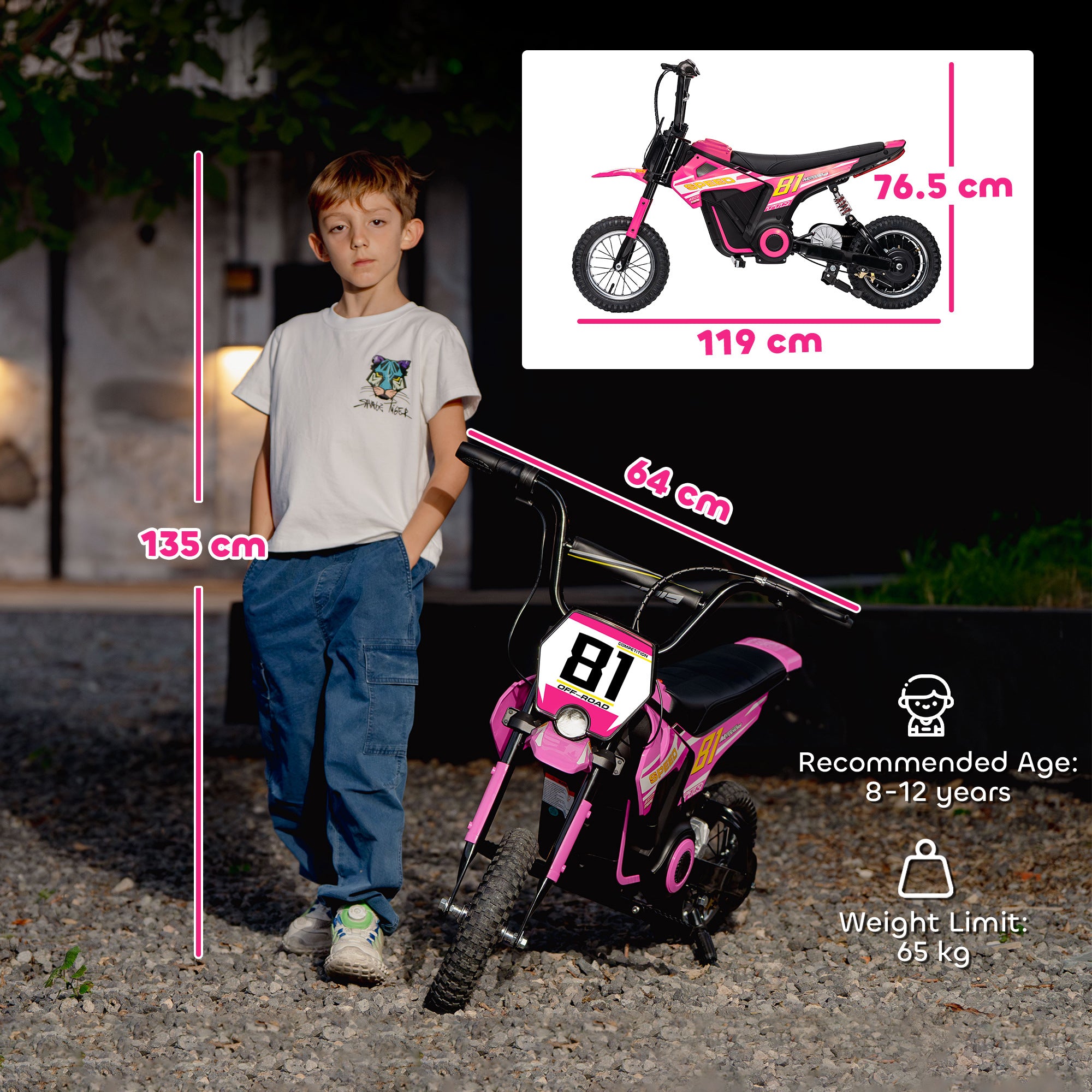AIYAPLAY 24V Kids Electric Motorbike 12