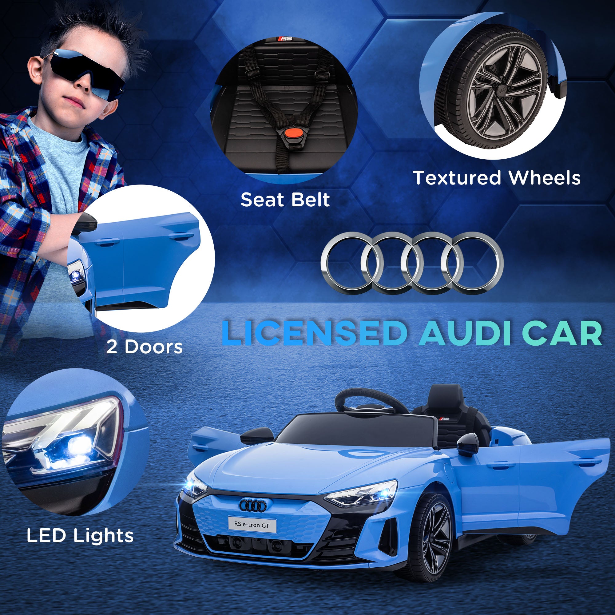 HOMCOM Audi 12V Kids Electric Ride-On Car