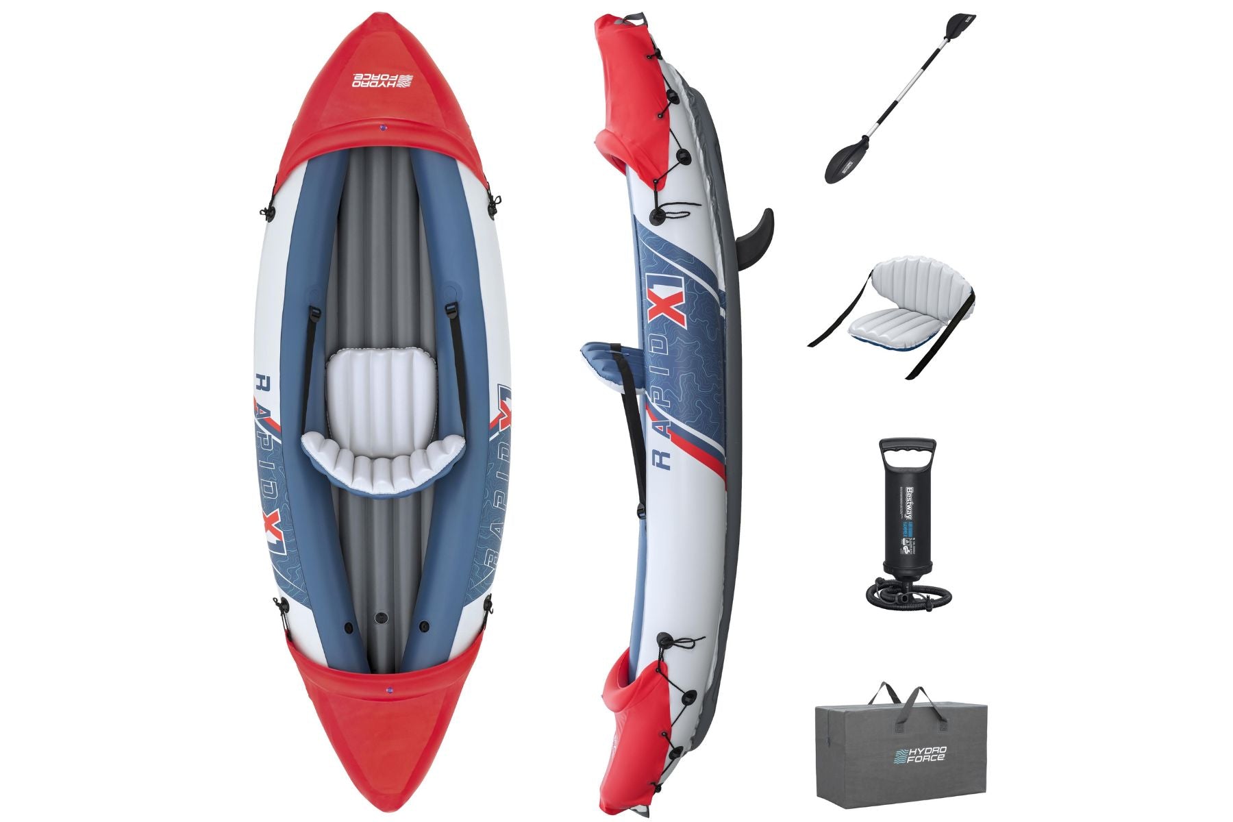 Bestway Hydro-Force Rapid X1 1 Person Inflatable Kayak Set - main product image