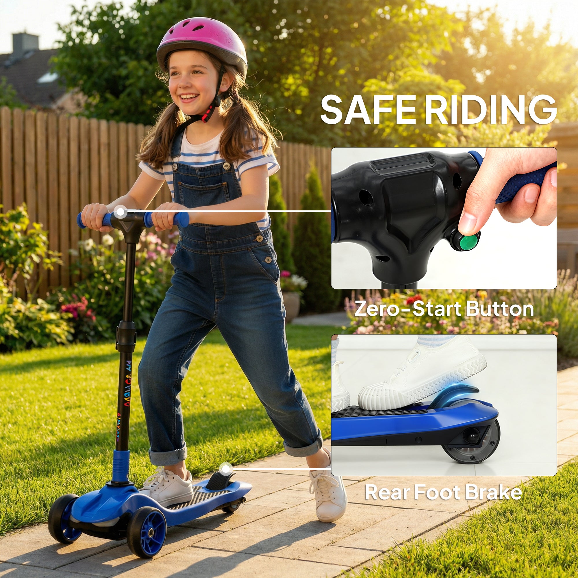 AIYAPLAY 3-Wheel Kids Electric Scooter