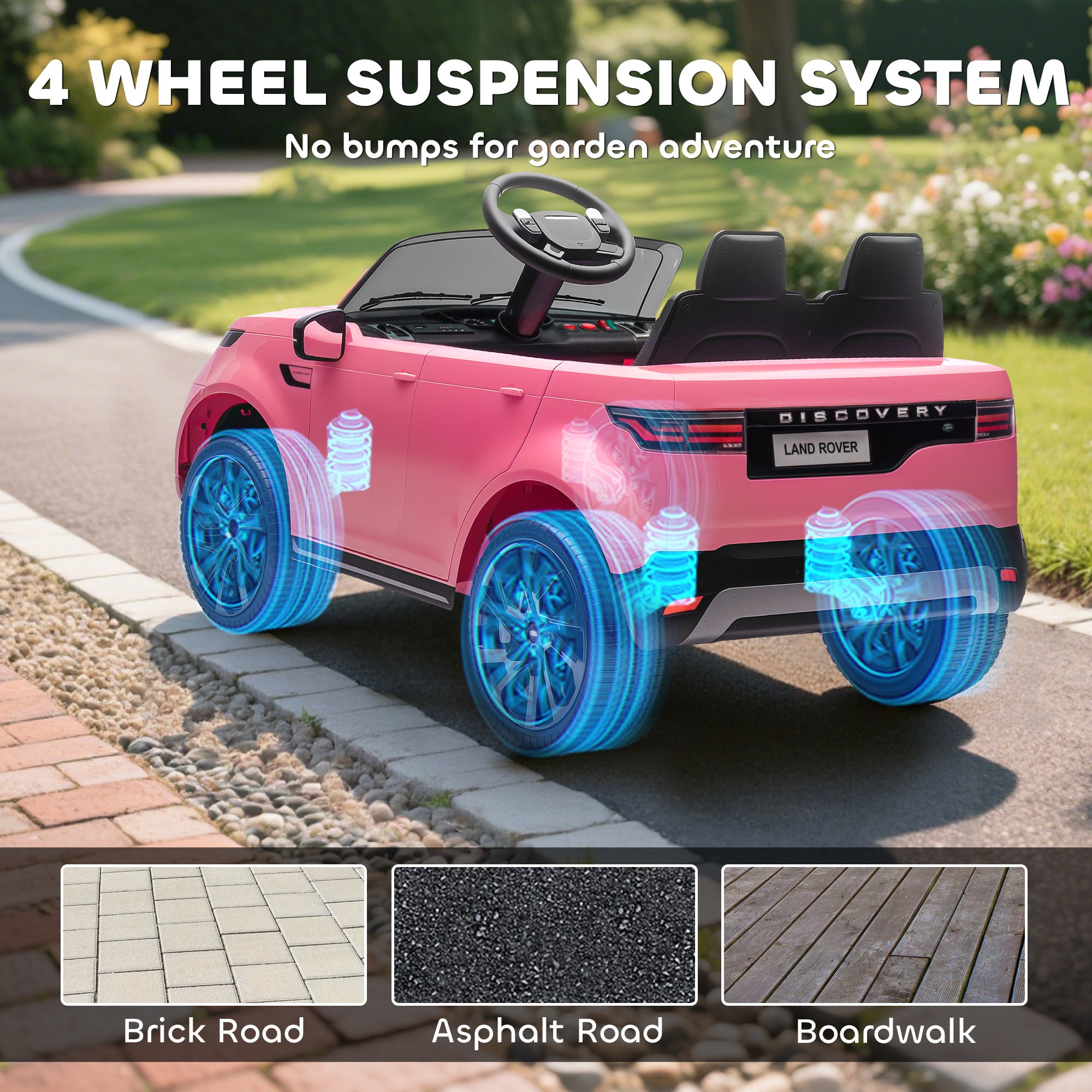 AIYAPLAY Land Rover Discovery 12V Kids Ride-On Car - Pink