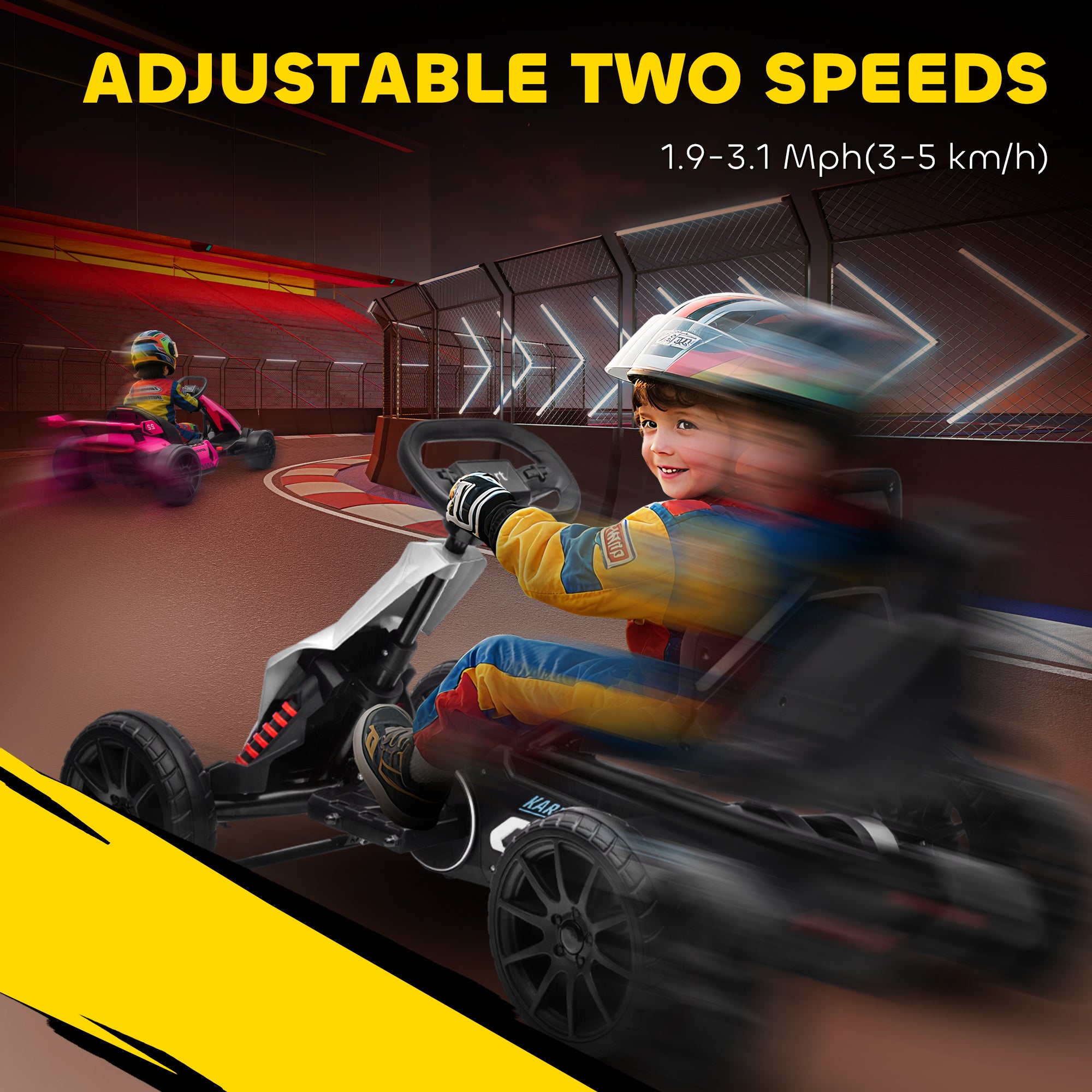 HOMCOM 12V Kids Electric Go-Kart - Pink