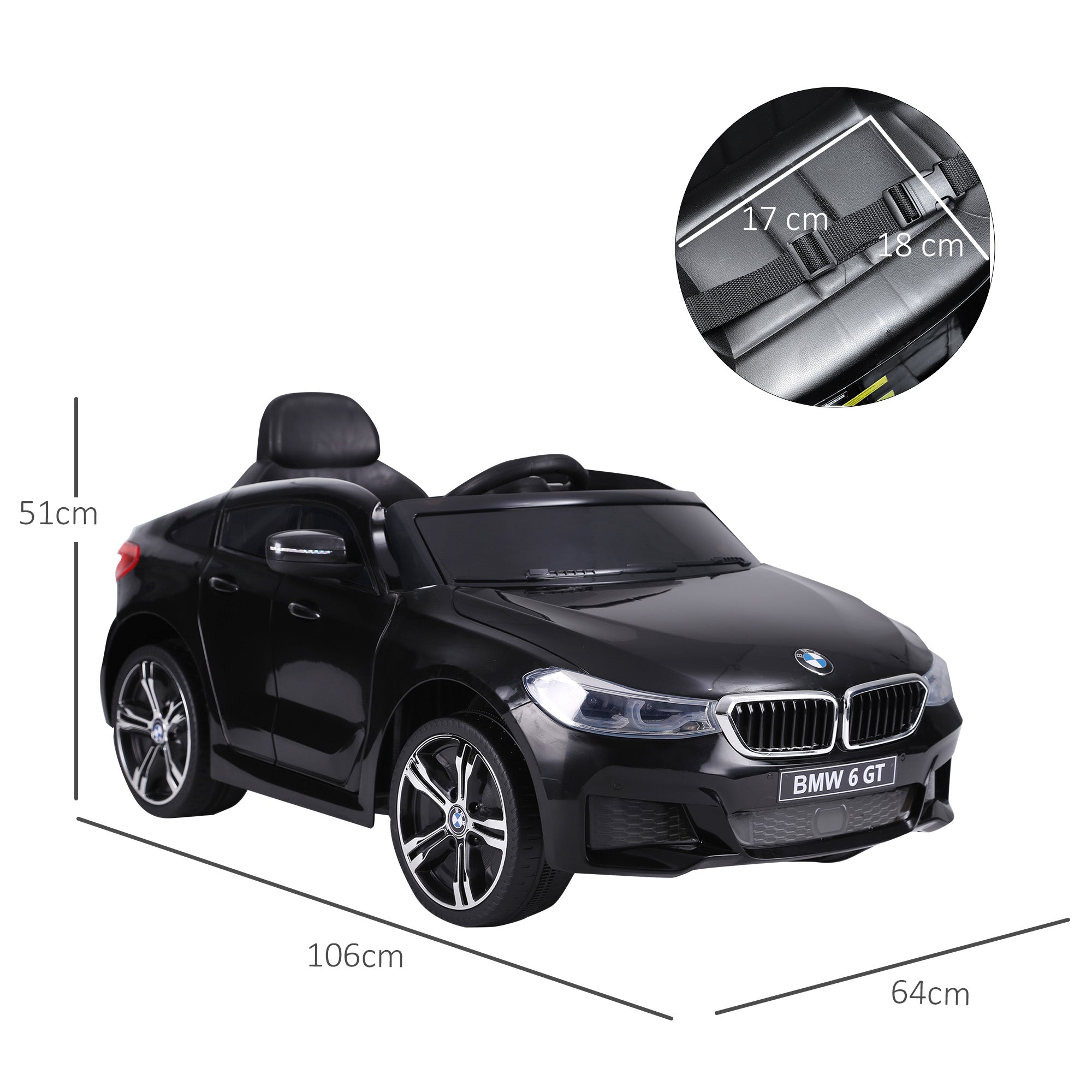 HOMCOM BMW 6GT 6V Kids Ride-On Car