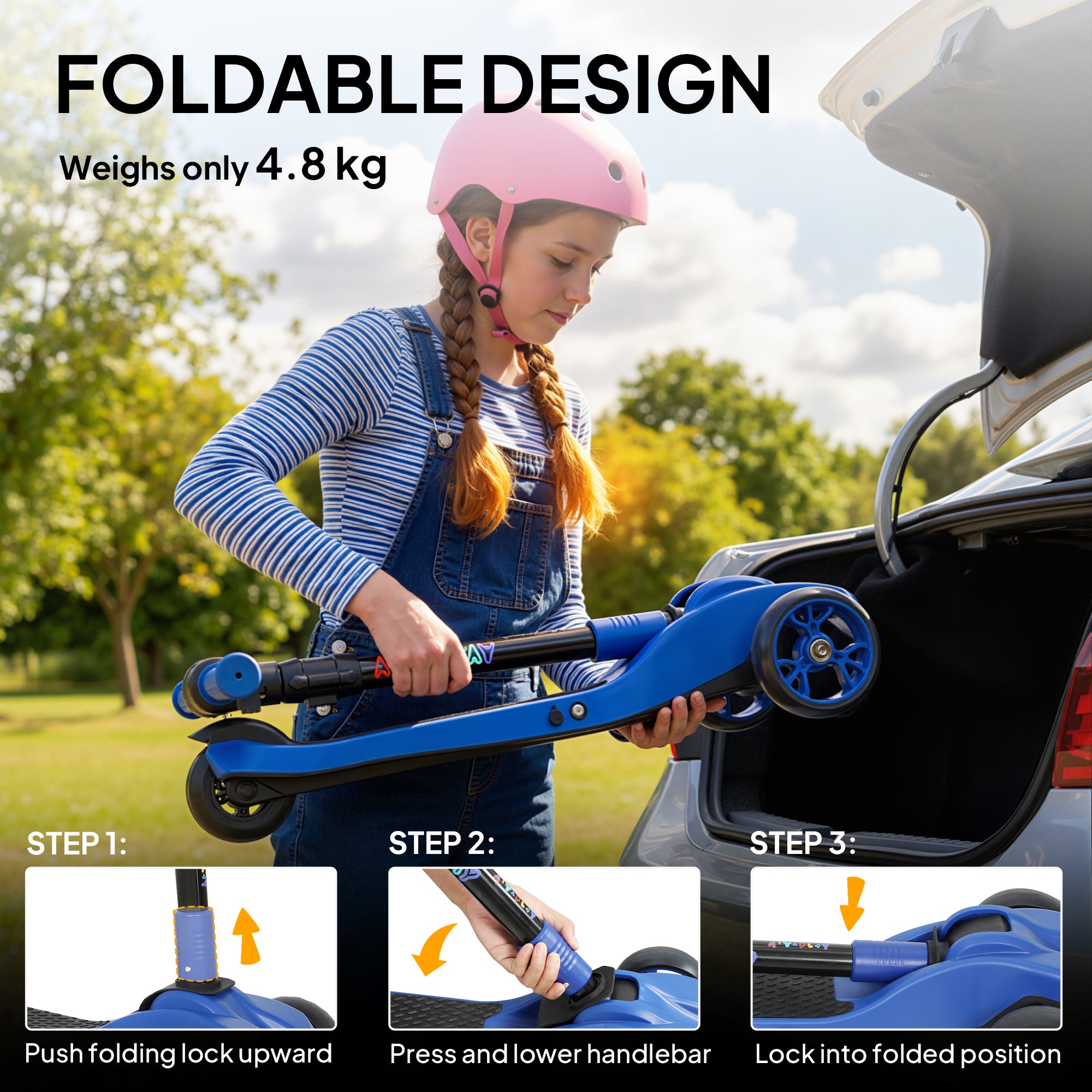 AIYAPLAY 3-Wheel Kids Electric Scooter
