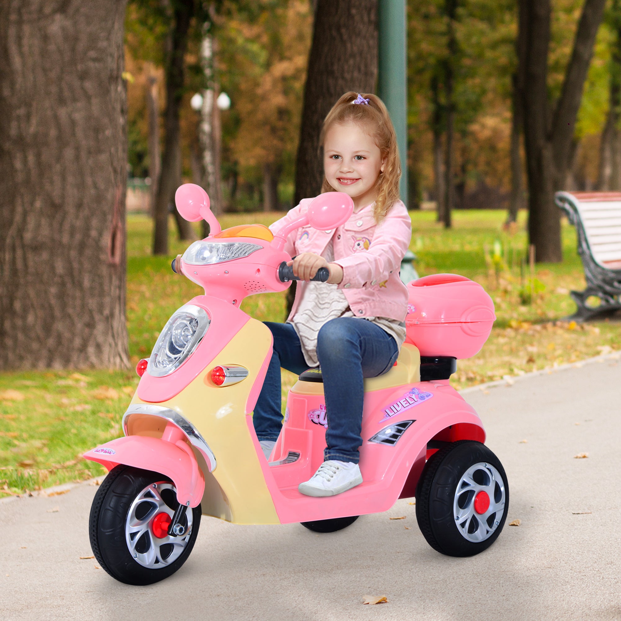 HOMCOM 6V Kids Electric Motorbike - Pink