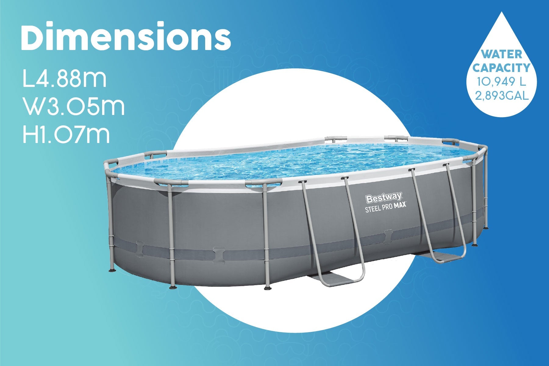 Bestway 15' x 42" Steel Pro Max Pool Set - official Bestway gallery image 3