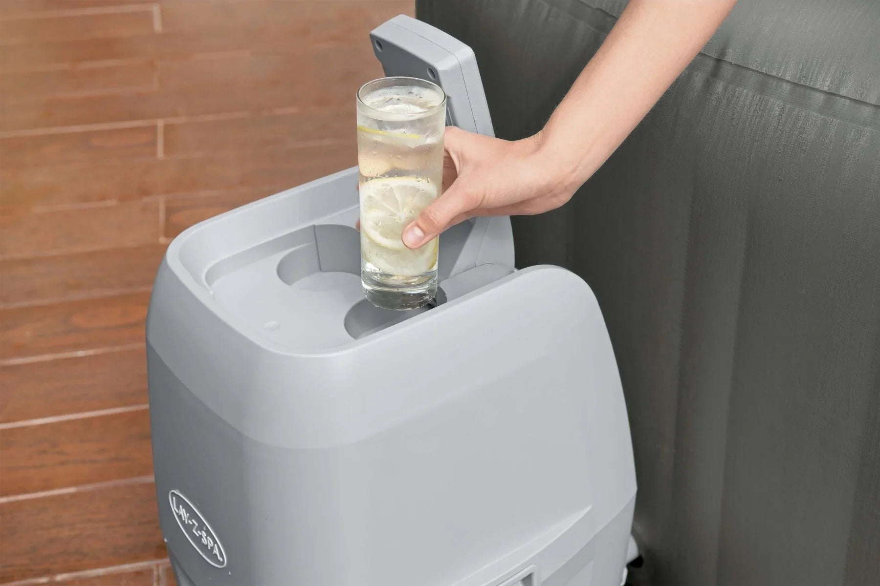 Lay-Z-Spa Mauritius pump with built-in drinks holders