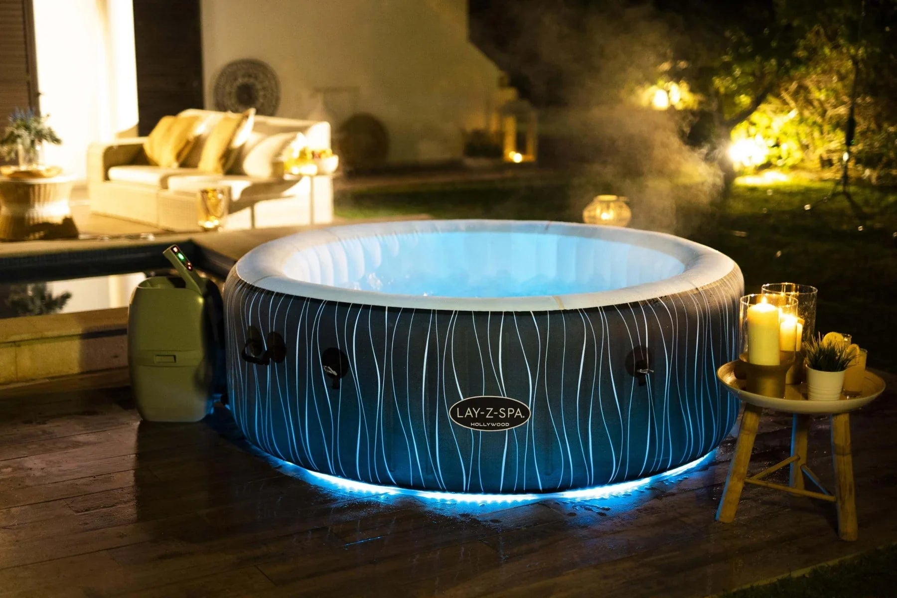 Lay-Z-Spa Hollywood AirJet 6 person LED hot tub with LED lights