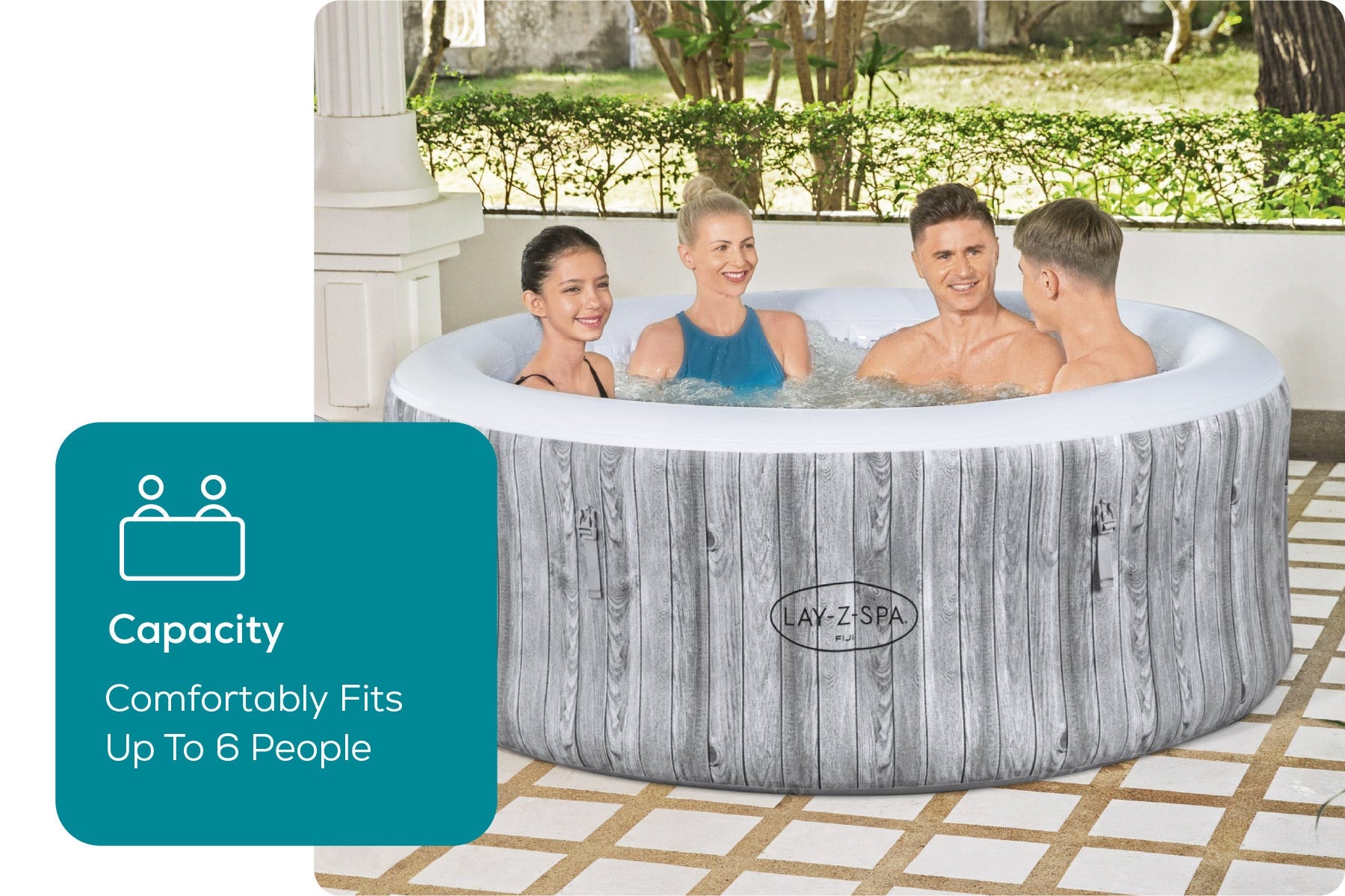 Lay-Z-Spa Fiji inflatable hot tub for four to six adults