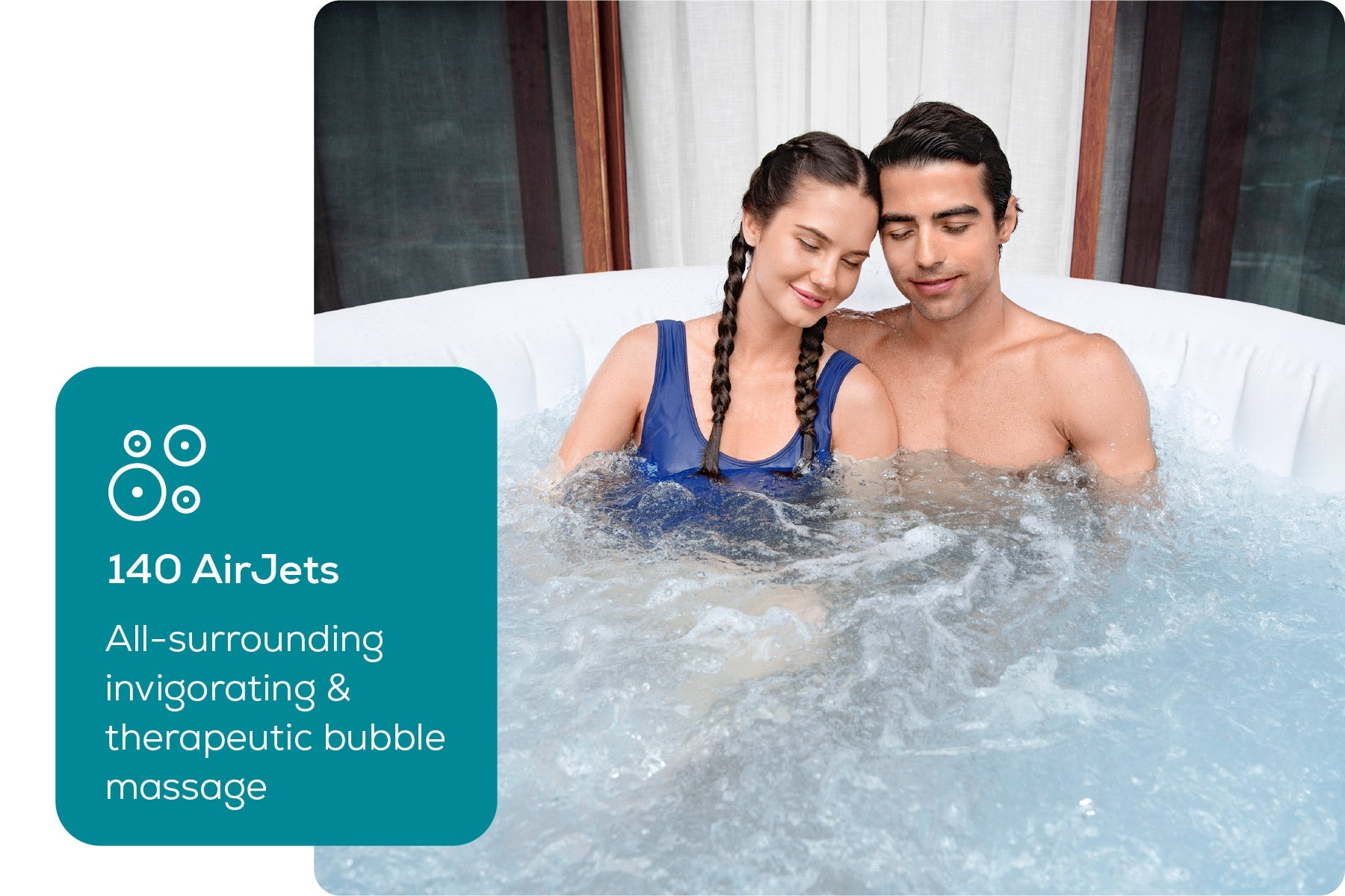 Round Fiji AirJet hot tub with external heater pump