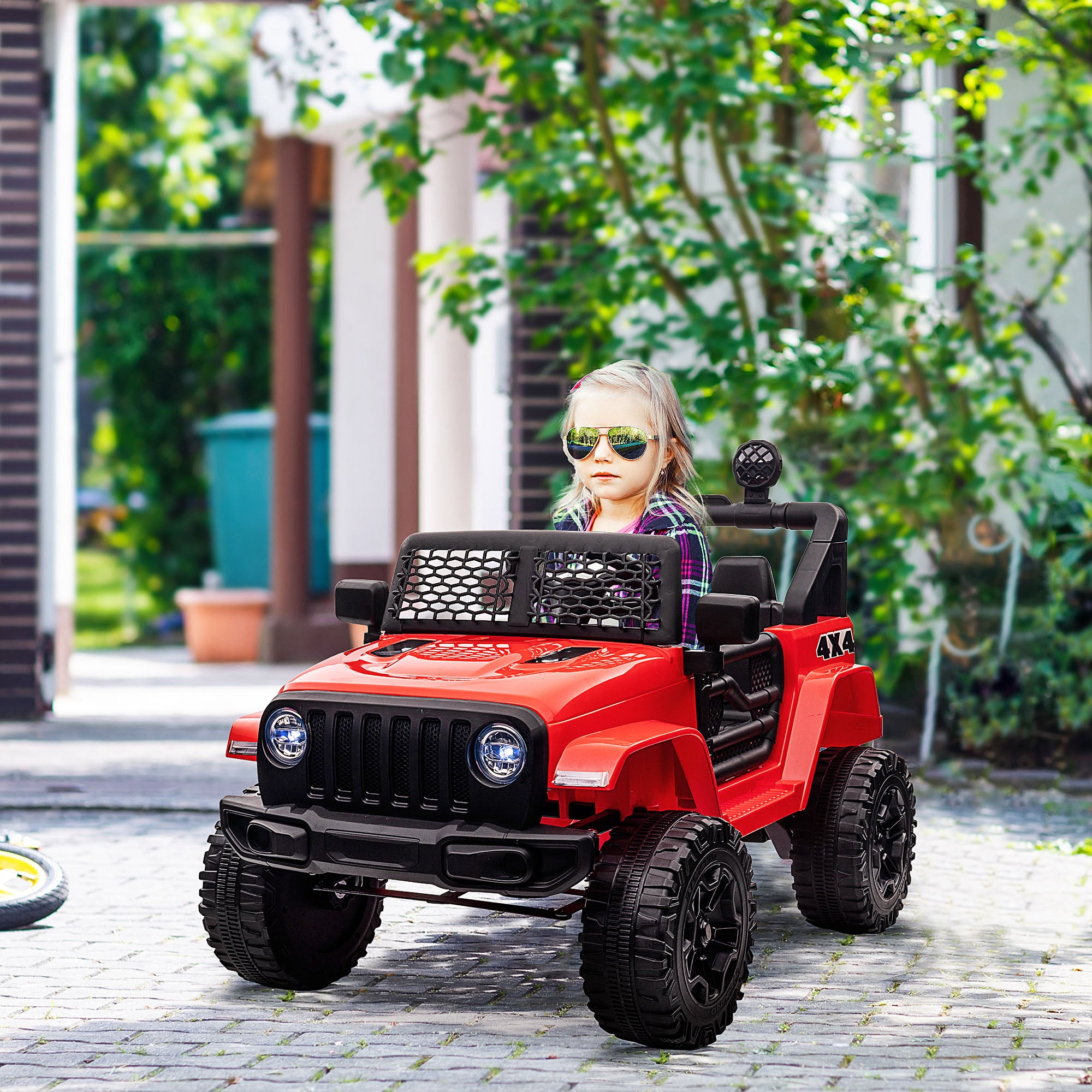 HOMCOM 12V Kids Off-Road Ride-On Car / Truck - Red