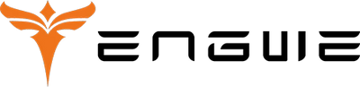 Logo featuring an abstract orange bird-like design on the left, followed by the stylized black text ENGWE in modern, angular font.
