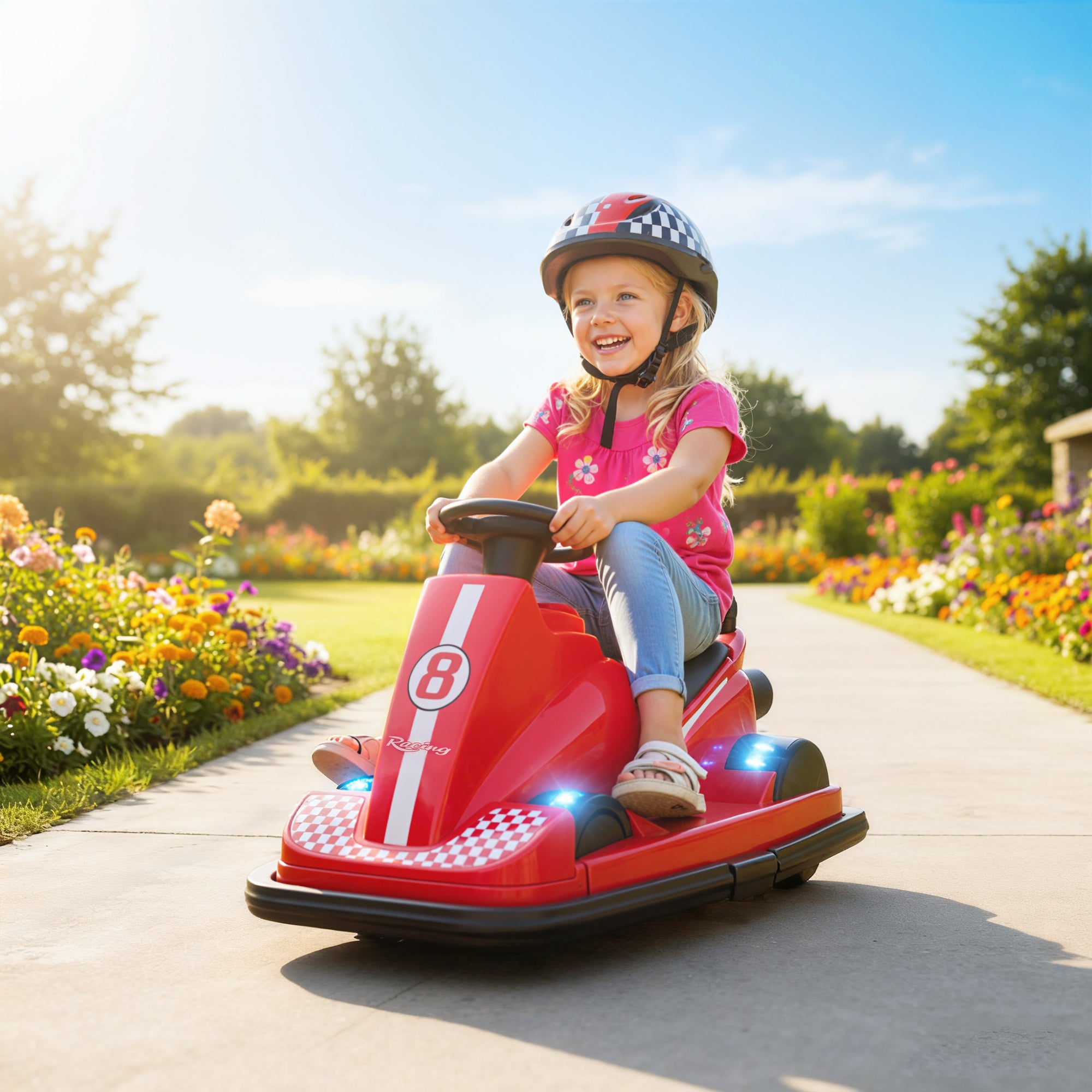 AIYAPLAY Kids 360° Bumper Car - Red