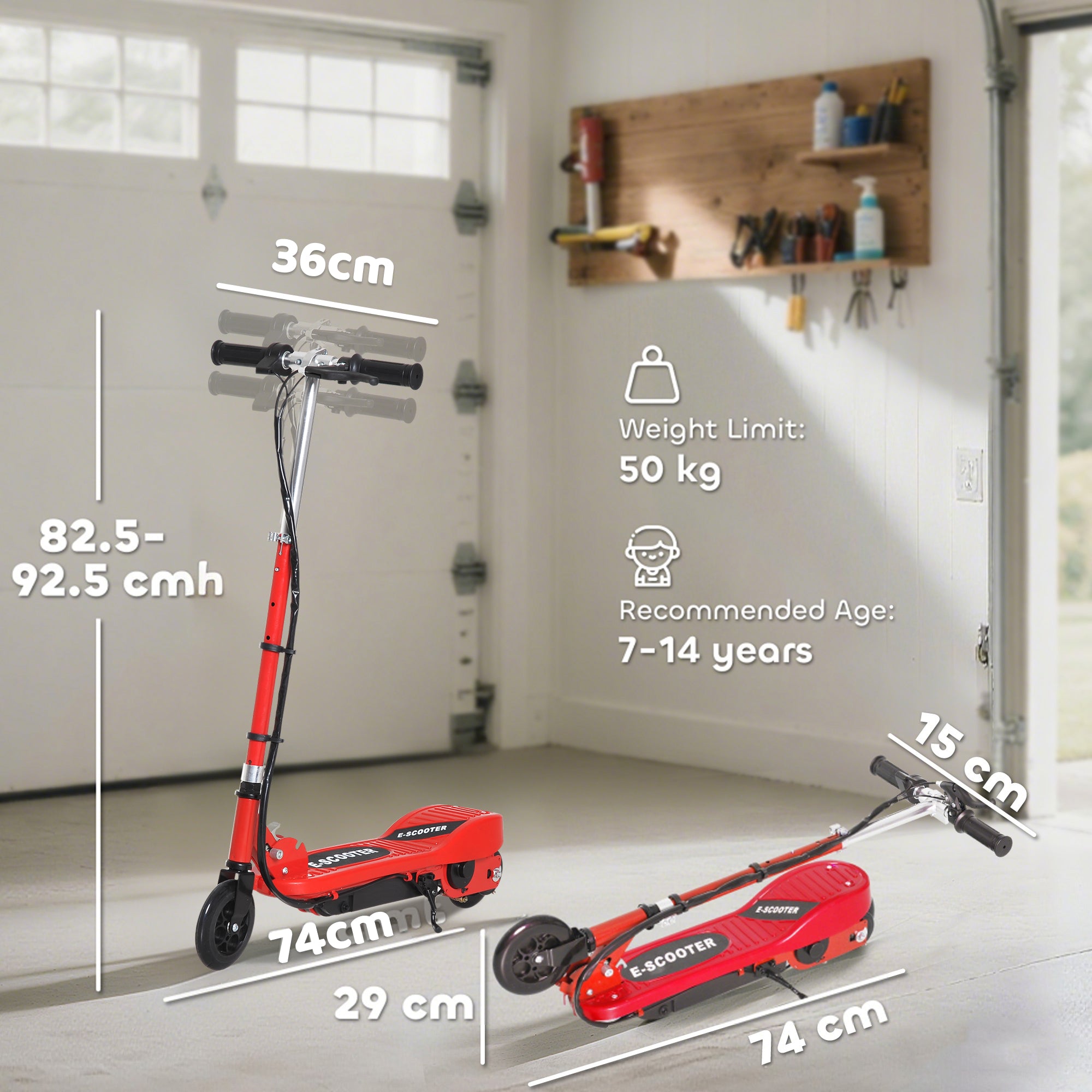 HOMCOM Folding Kids Electric Scooter