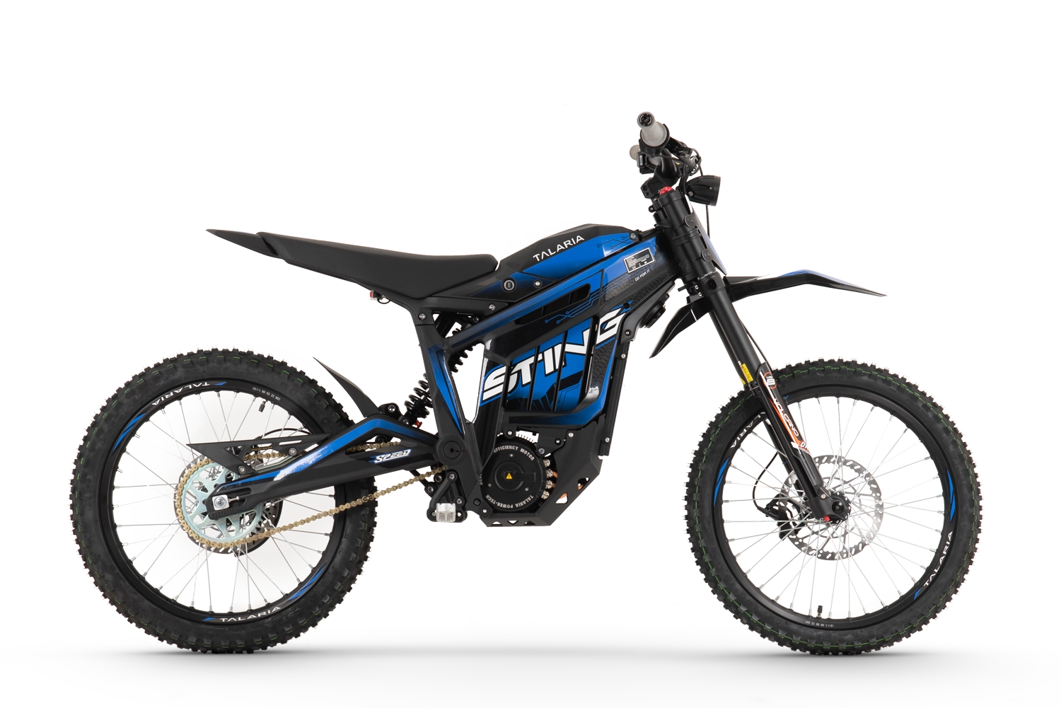 Talaria Sting R MX4 Electric Dirt Bike - Black with Blue Stickers