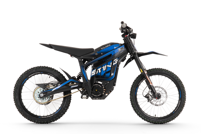 Talaria Sting R MX4 Electric Dirt Bike - Black with Blue Stickers