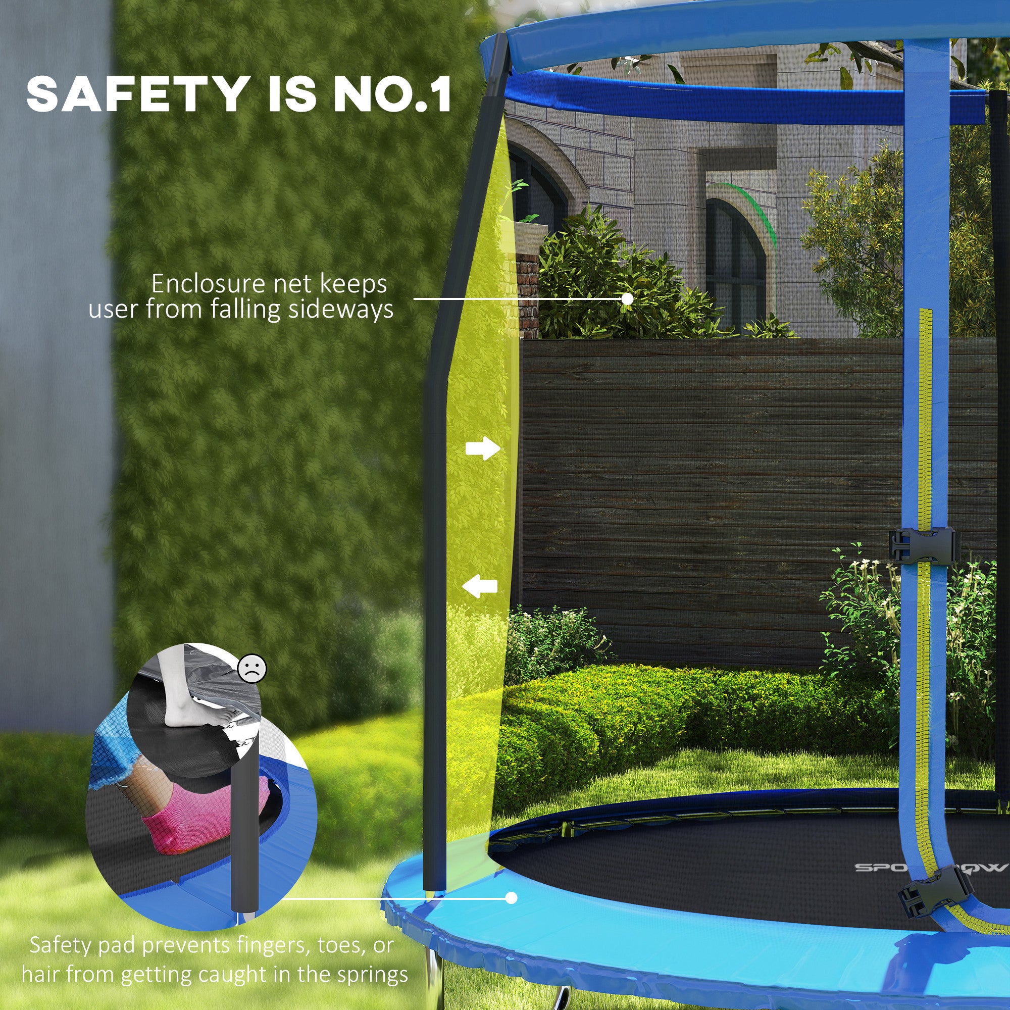 SPORTNOW 6ft Trampoline with Safety Enclosure Net 7