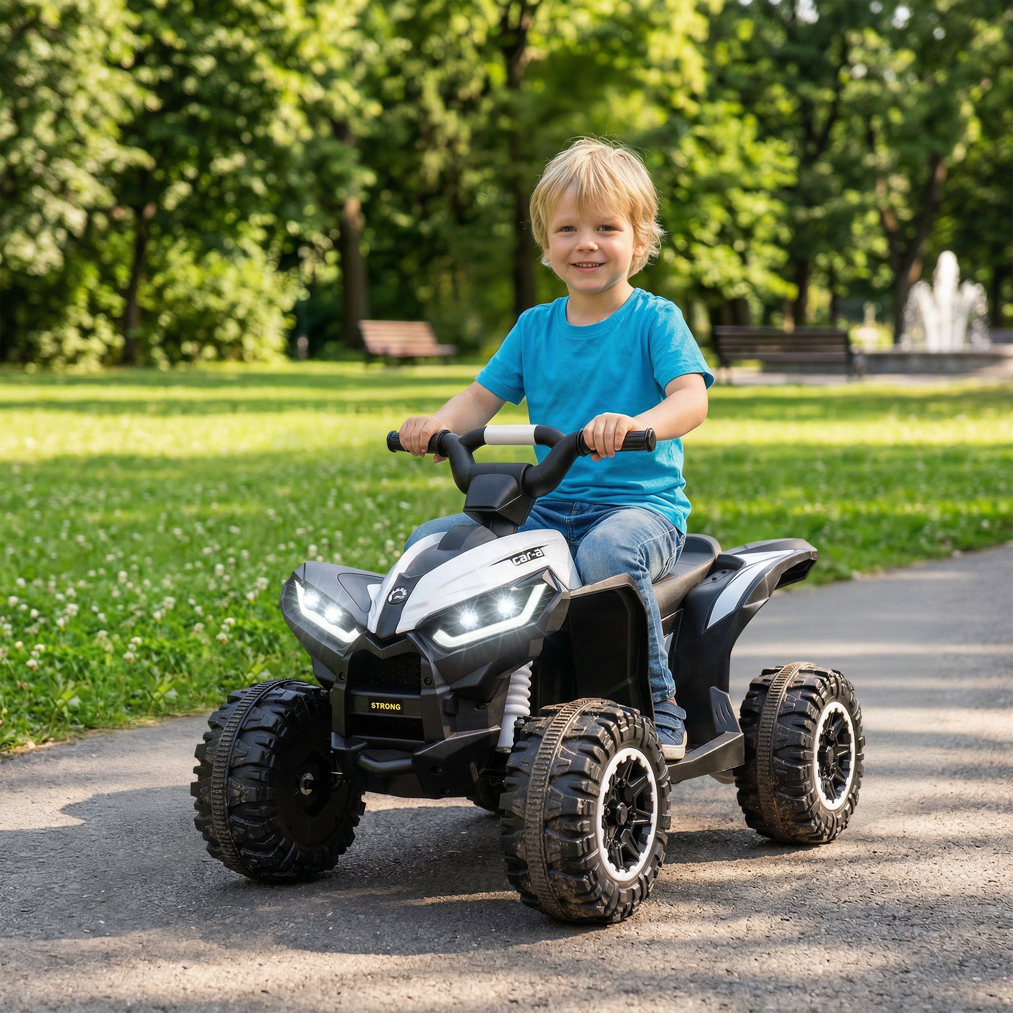 HOMCOM 12V Kids Electric Quad Bike - White