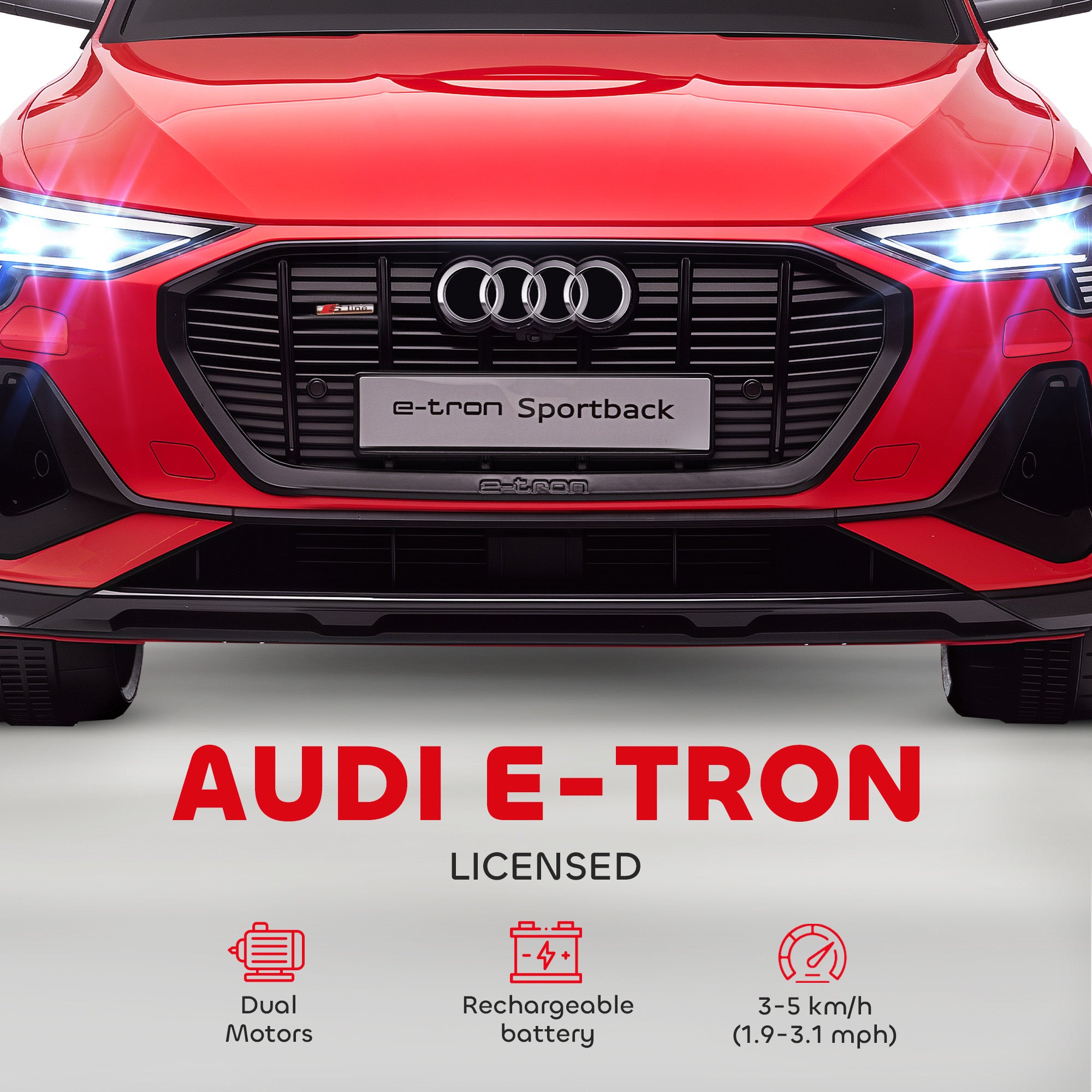 HOMCOM Audi E-tron / 12V Kids Car - Red