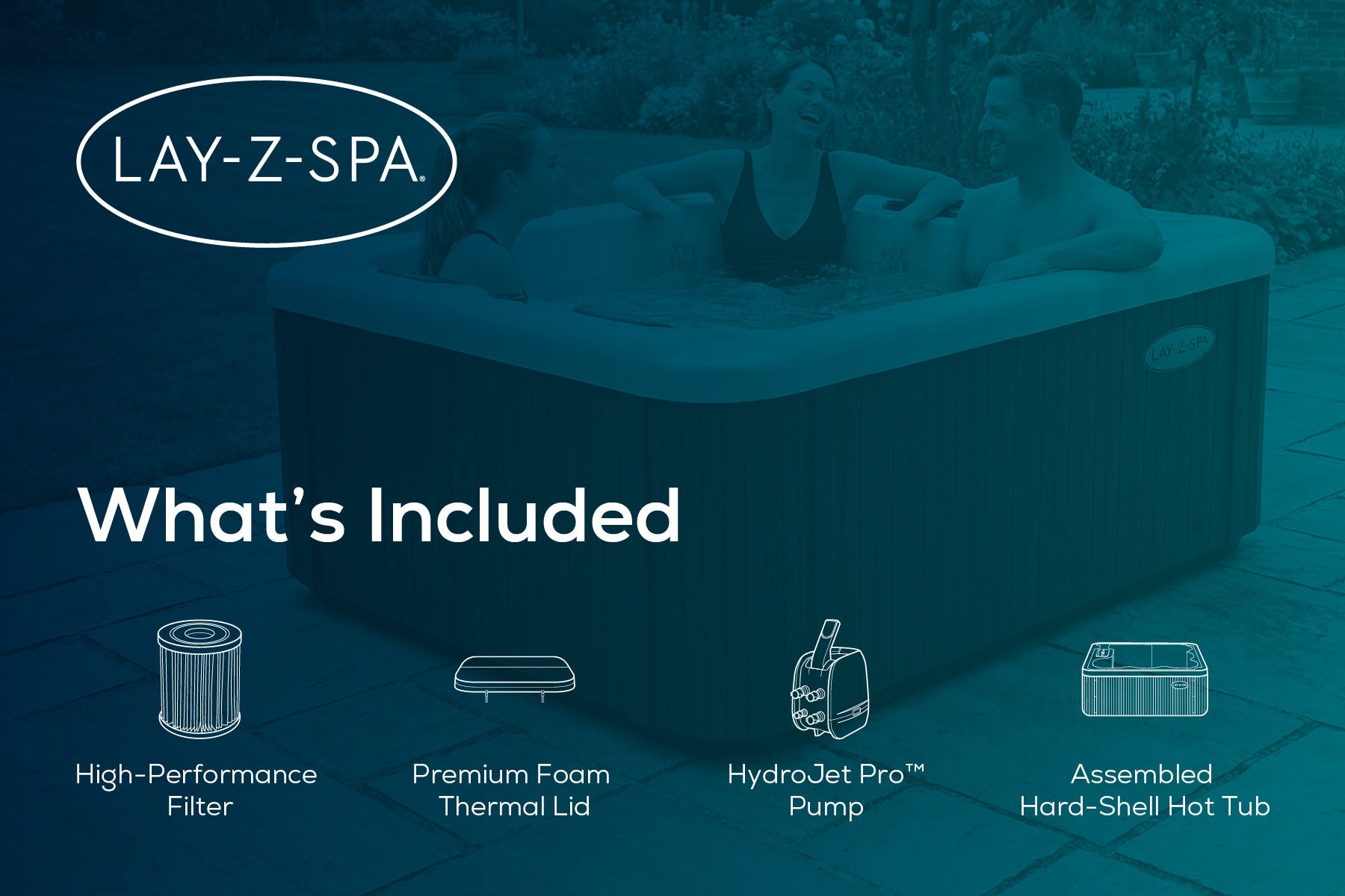 Lay-Z-Spa Monte Carlo HydroJet Pro™ 3 Person Rigid Wall Hot Tub - official product image 14