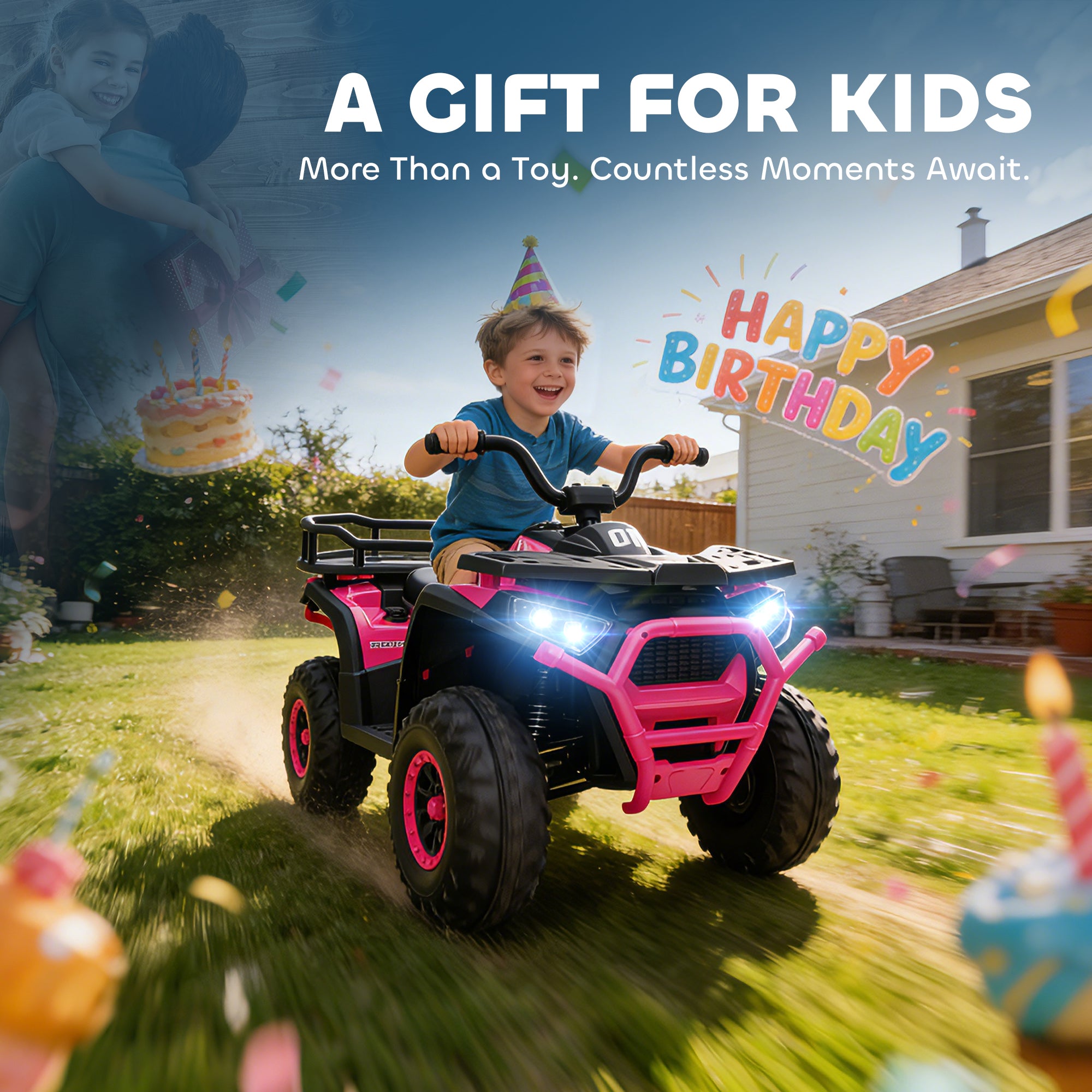 AIYAPLAY 12V Kids Electric Quad Bike - Green