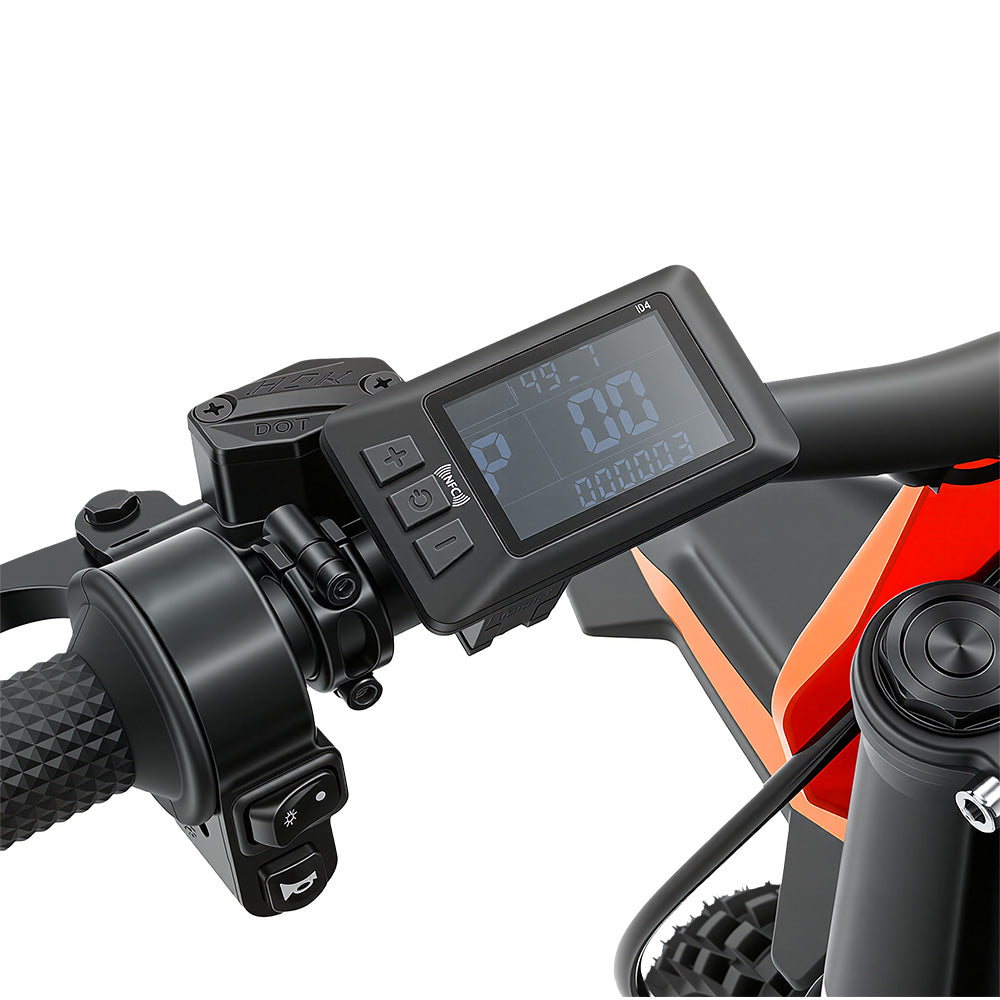 iScooter MT2 LCD display and NFC control close-up