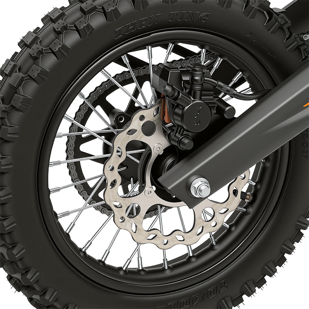 iScooter MT2 rear hydraulic disc brake close-up