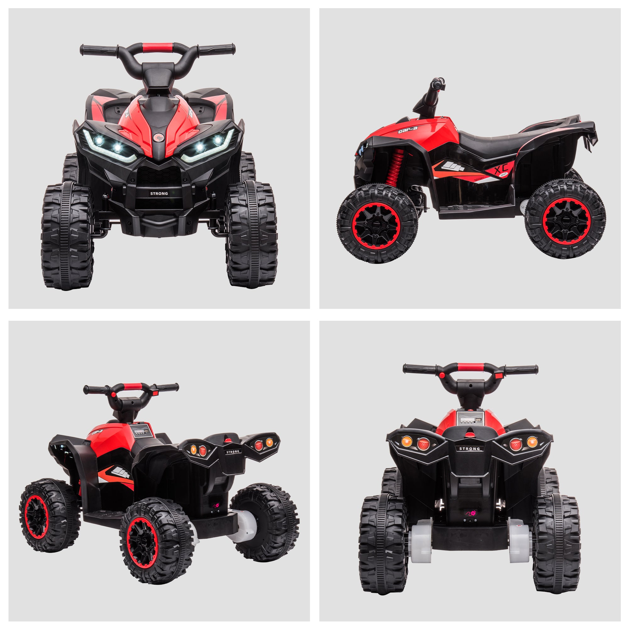 HOMCOM 12V Kids Electric Quad Bike - Red