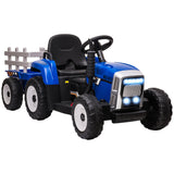 HOMCOM Kids Electric Ride-On Tractor with Trailer