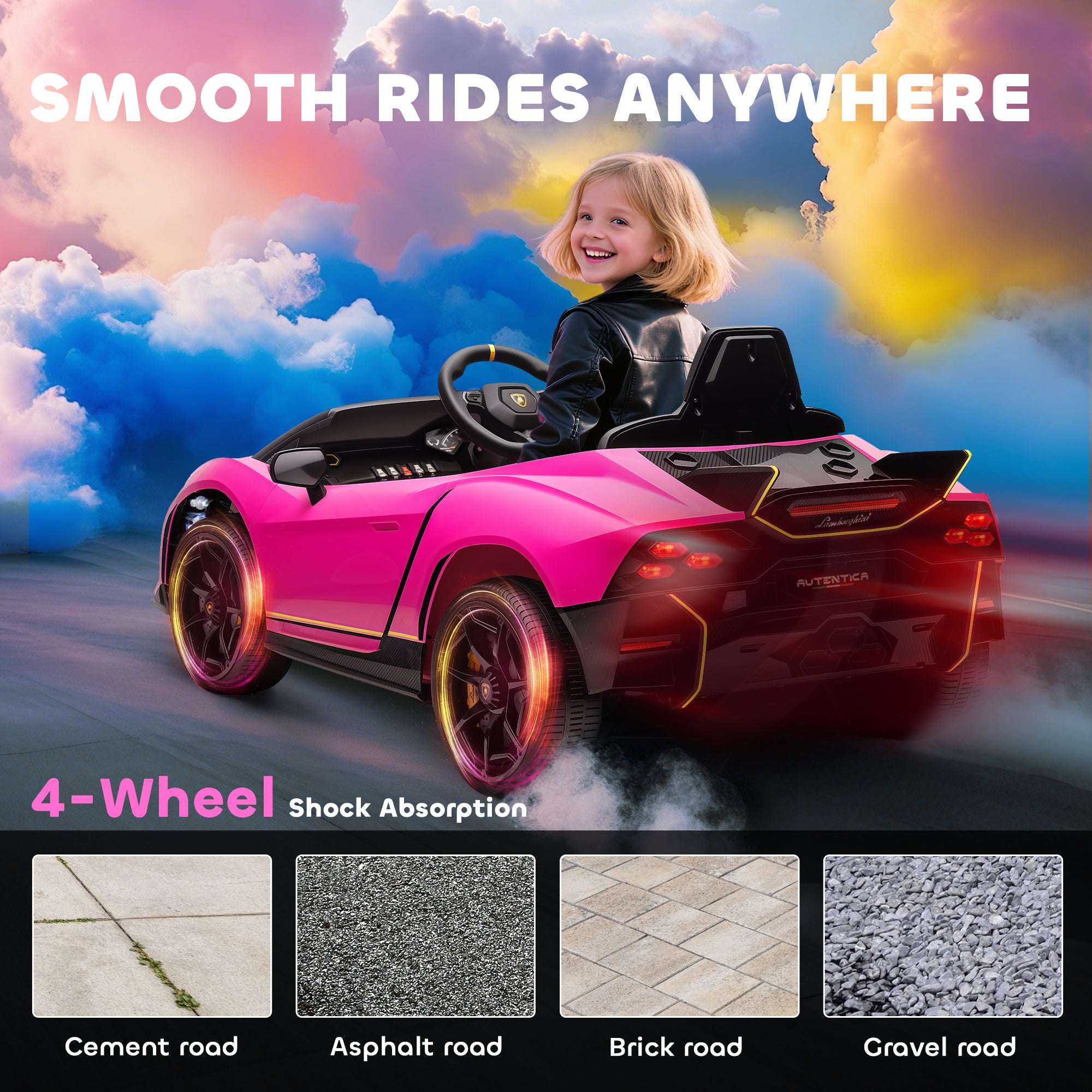 AIYAPLAY Lamborghini Autentica 12V Kids Ride-On Car