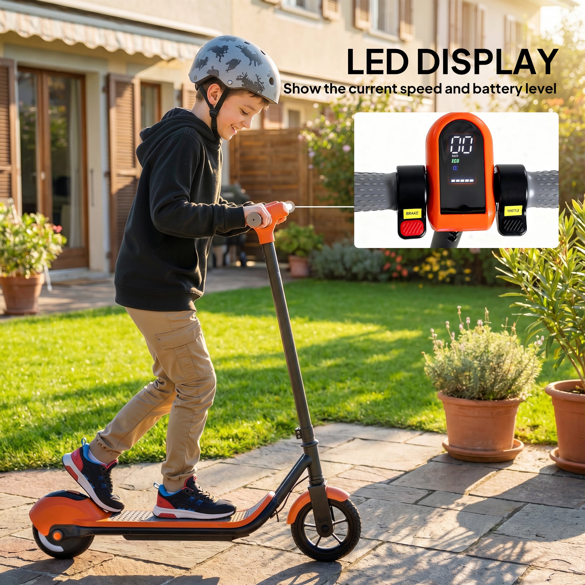 SPORTNOW Kids Electric Scooter with LED Display