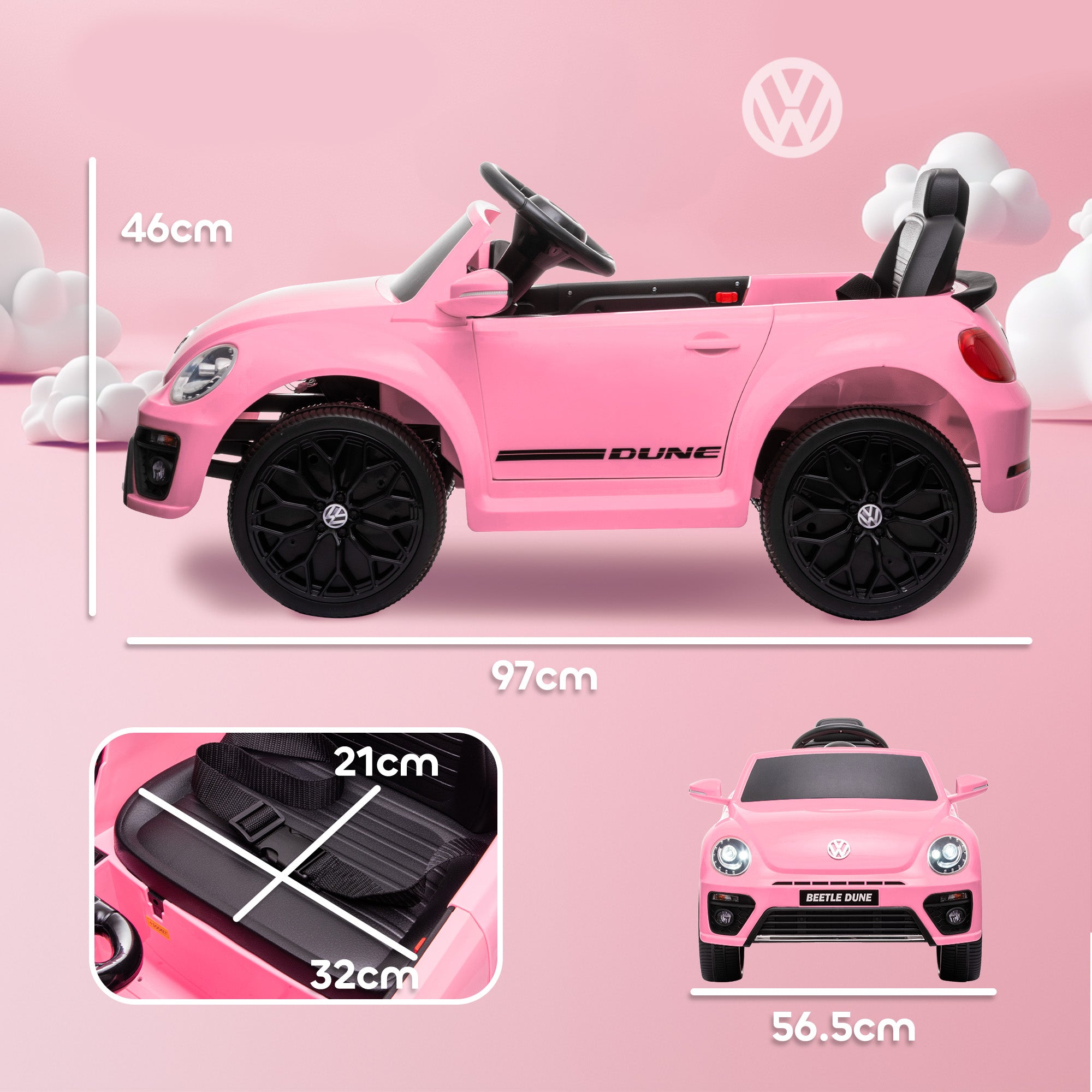 AIYAPLAY Volkswagen Beetle 12V Kids Ride-On Car
