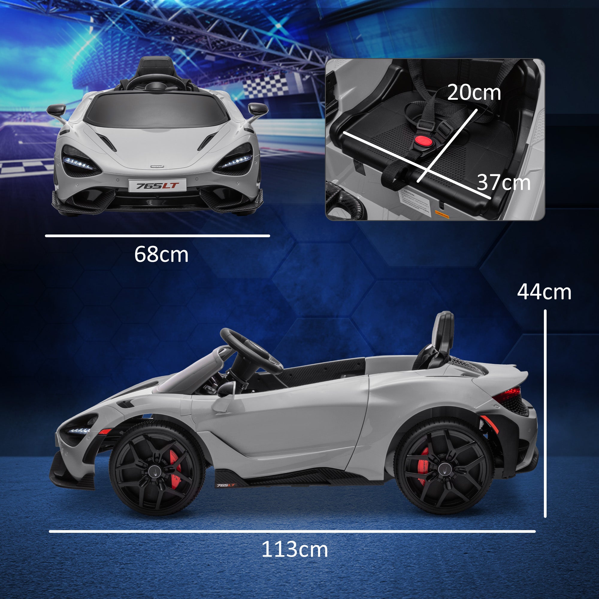 AIYAPLAY McLaren 765LT 12V Kids Ride-On Car