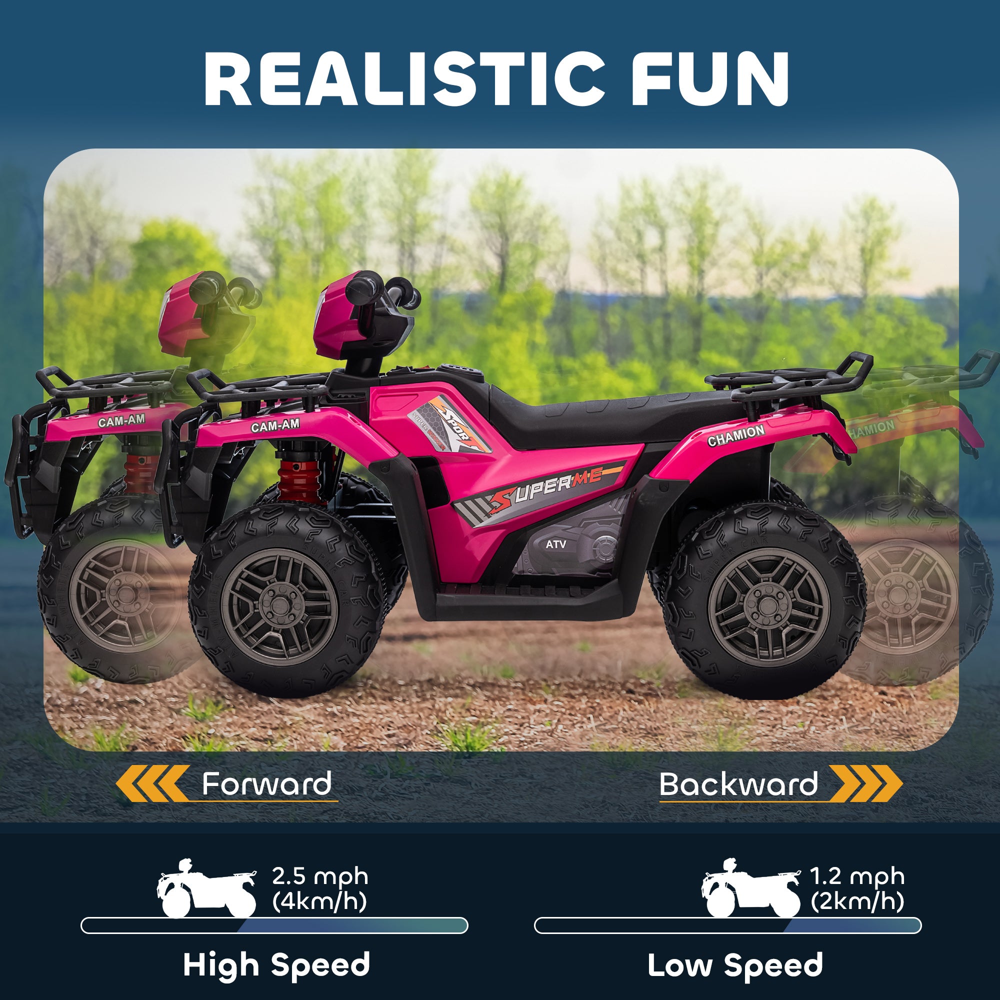 HOMCOM 12V Kids Electric Quad Bike - Green