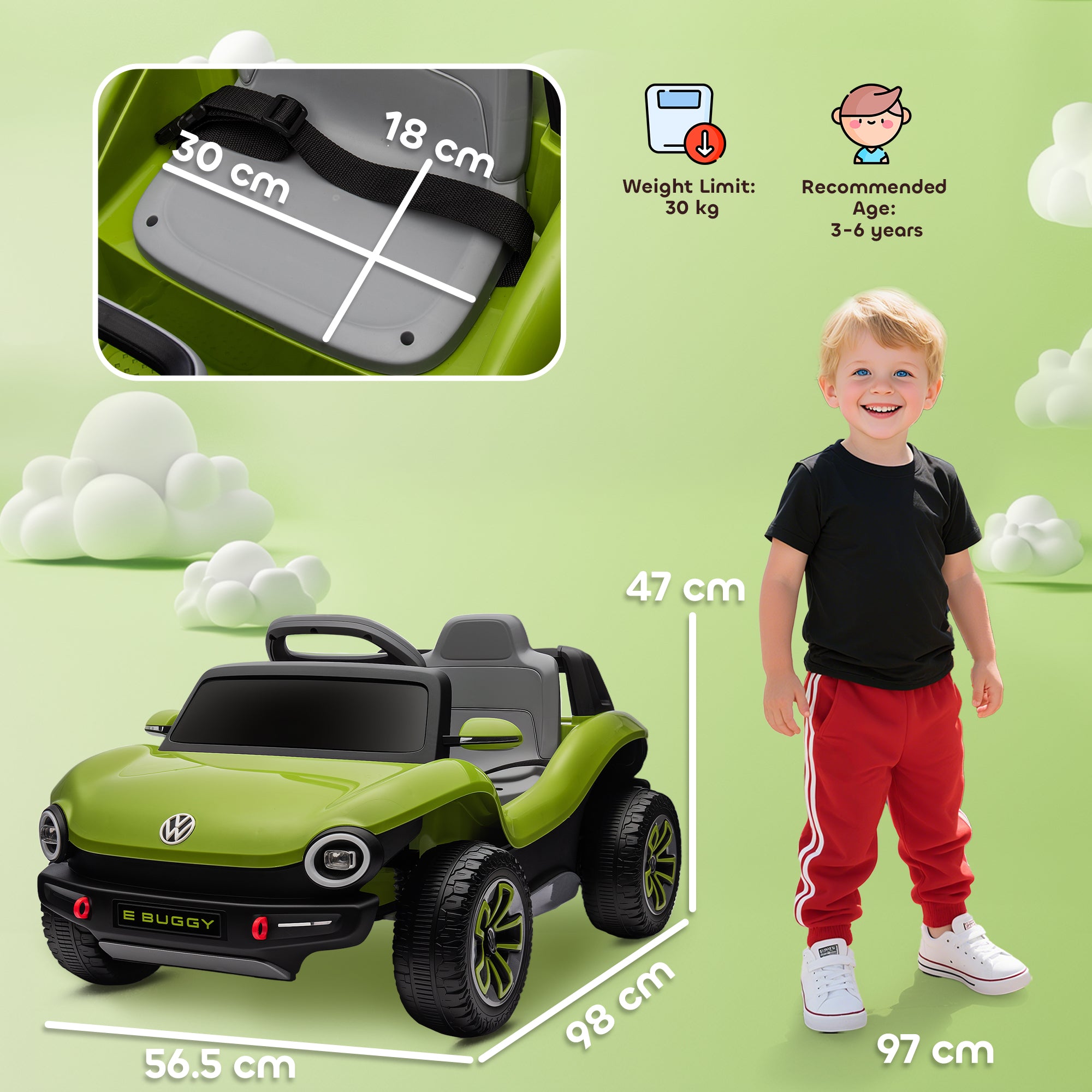 AIYAPLAY Volkswagen Kids Electric Ride-On Car