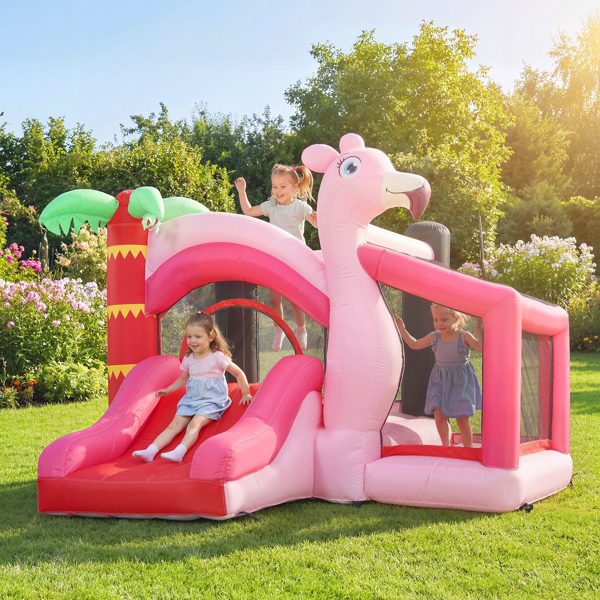 AIYAPLAY Bounce House with Ball Pit & Basketball Hoop