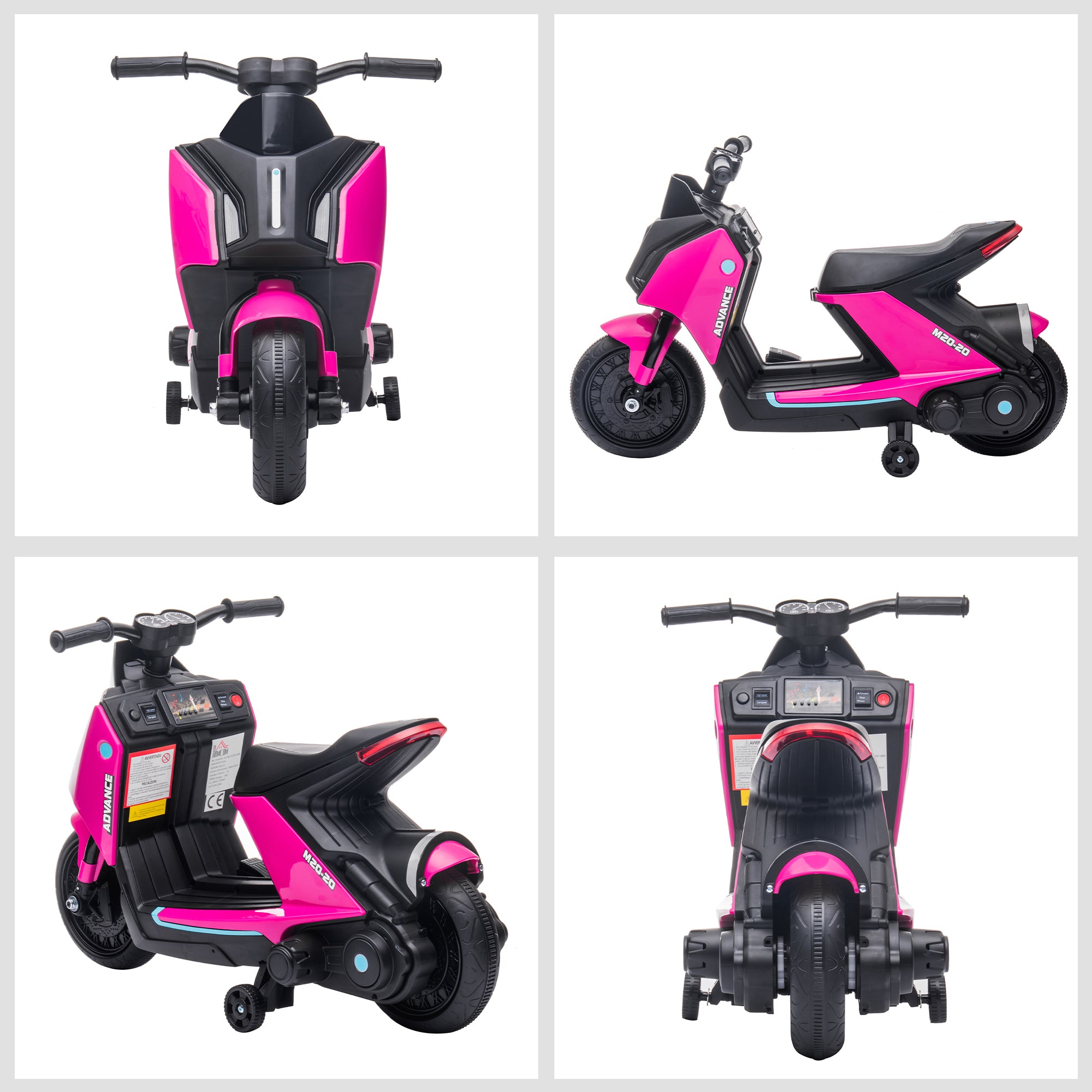 HOMCOM 6V Kids Electric Motorbike - Pink